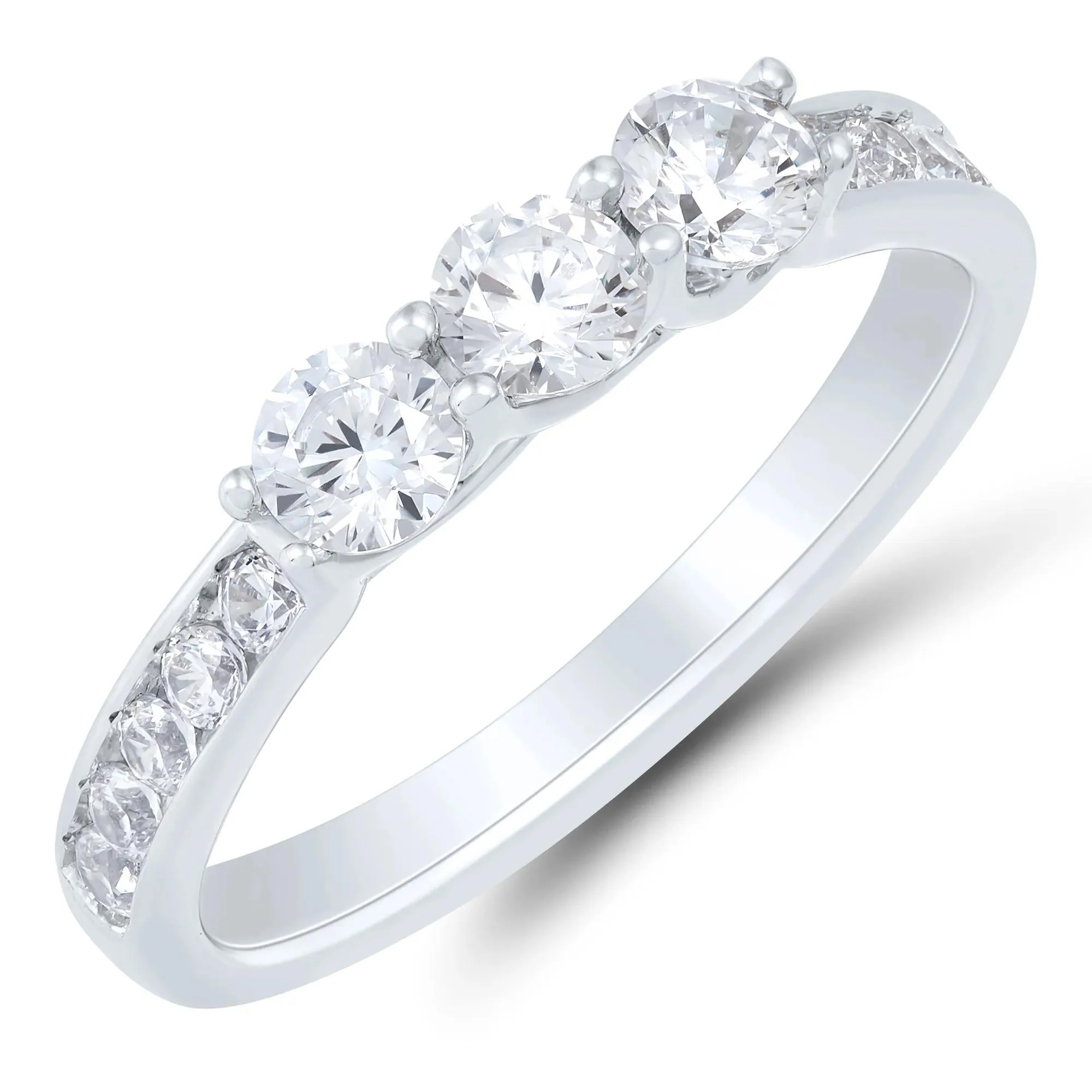 3 CT. Tw. Lab Grown Diamond Bridal Set 14K White Gold Ring Size 7 1mm - Image 5