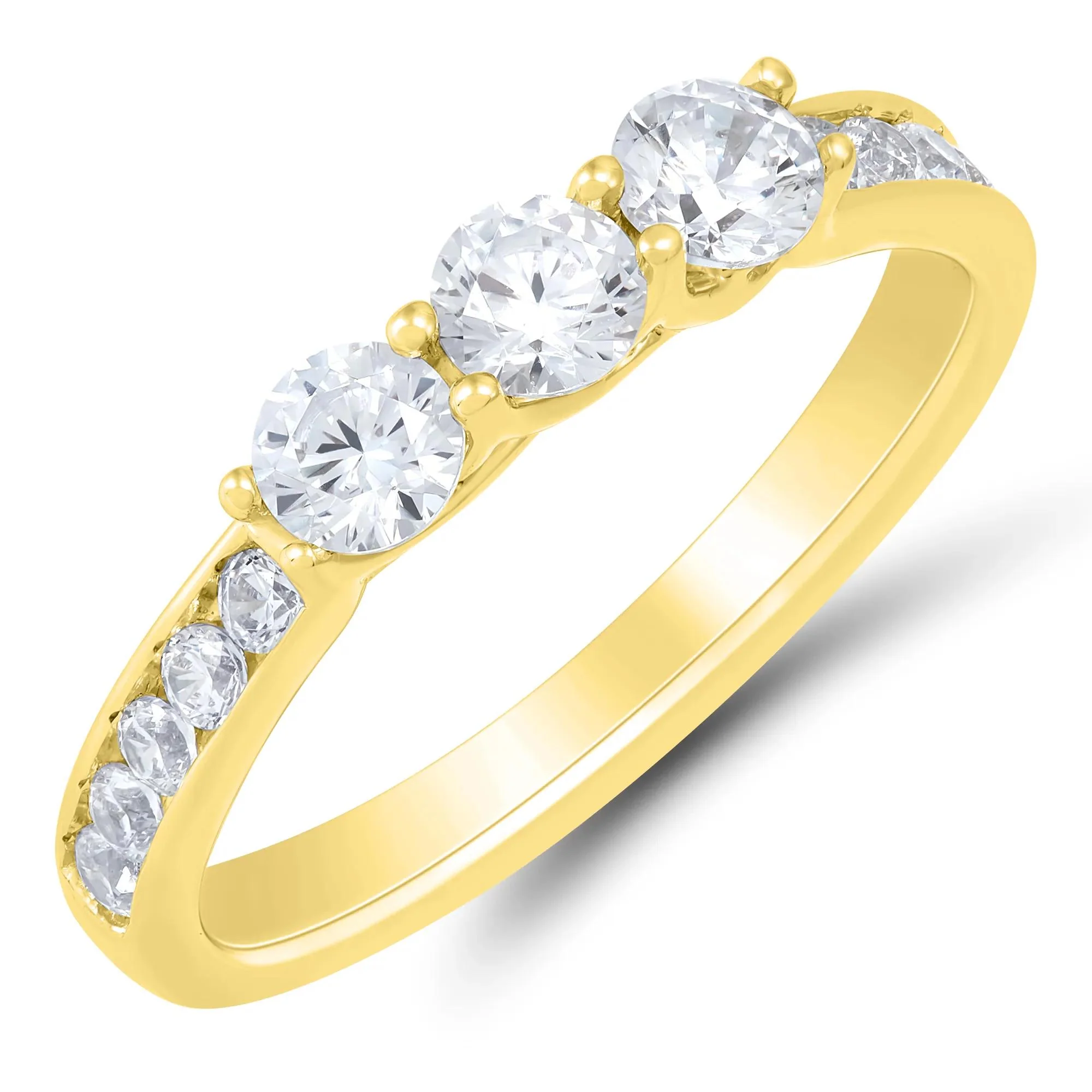 3 CT. Tw. Lab Grown Diamond Bridal Set 14K Yellow Gold Ring Size 6 1mm - Image 5