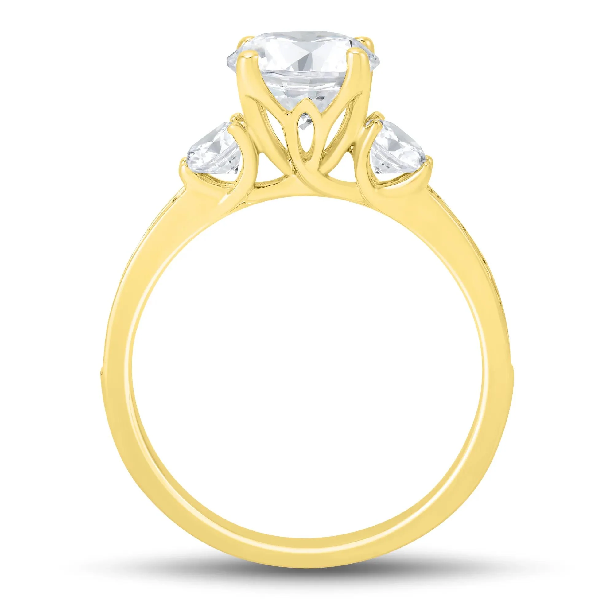 3 CT. Tw. Lab Grown Diamond Bridal Set 14K Yellow Gold Ring Size 7 1mm - Image 7