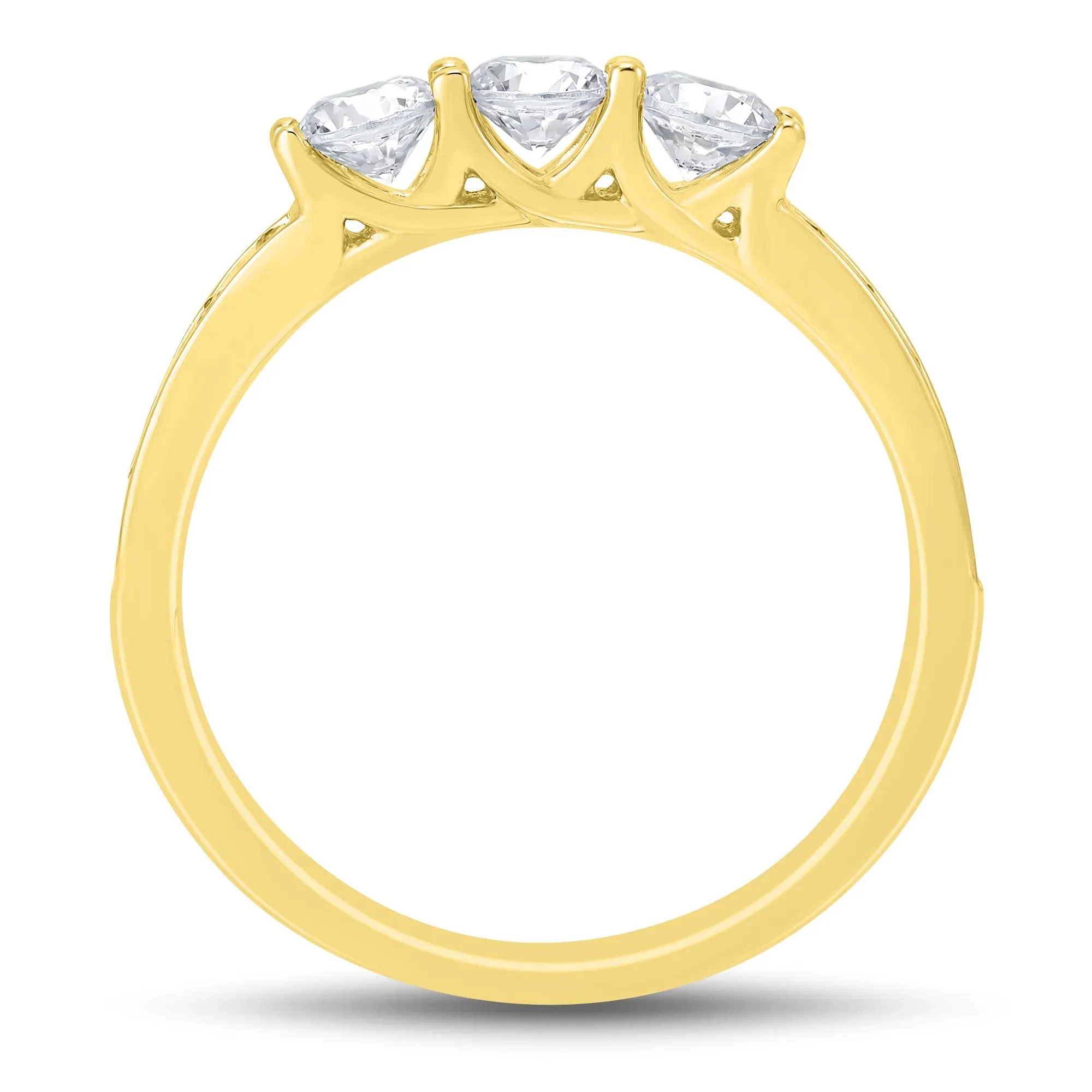 3 CT. Tw. Lab Grown Diamond Bridal Set 14K Yellow Gold Ring Size 9 1mm - Image 6