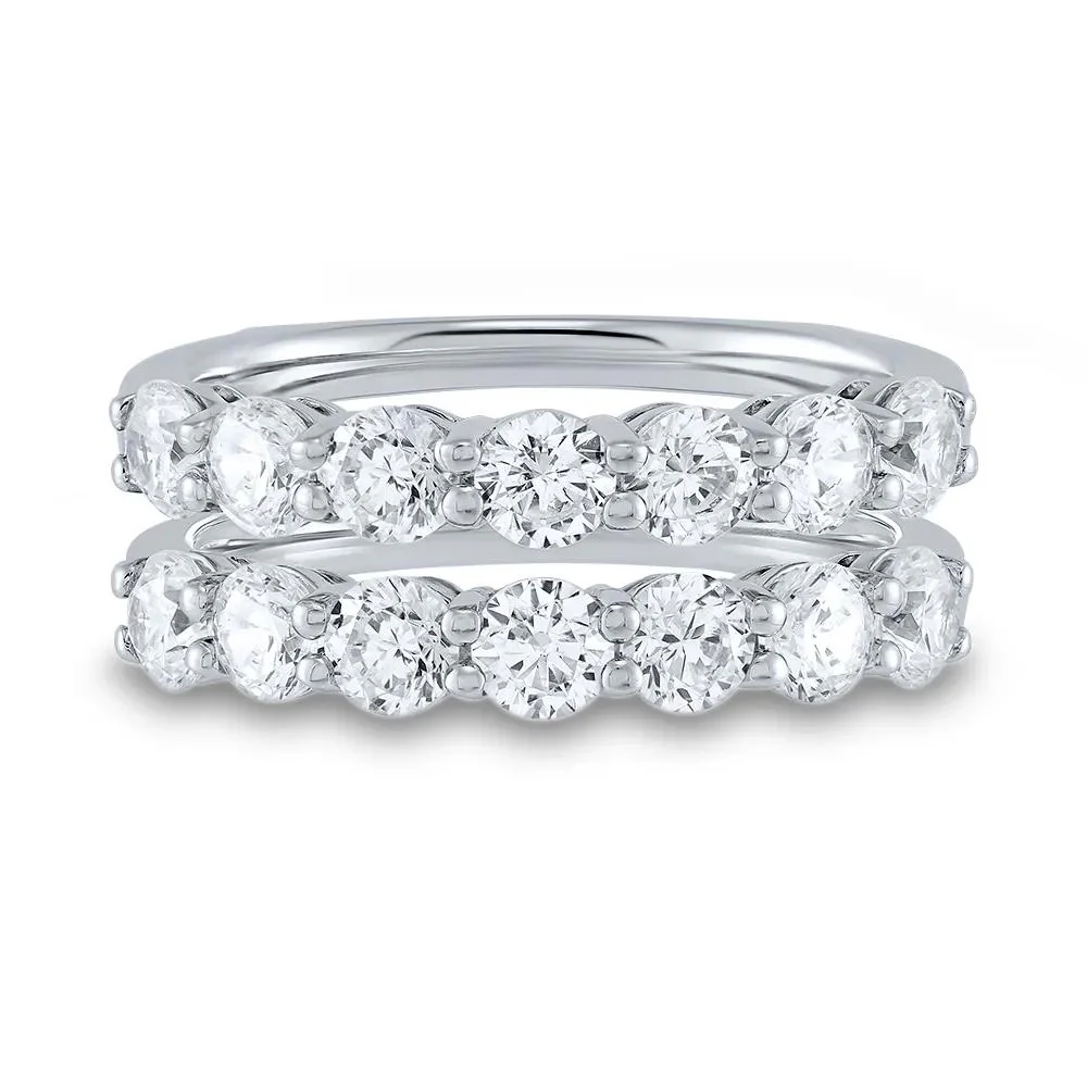 2 CT. Tw. Lab Grown Diamond Ring Enhancer 14K White Gold Round Brilliant Cut Size 6 1mm