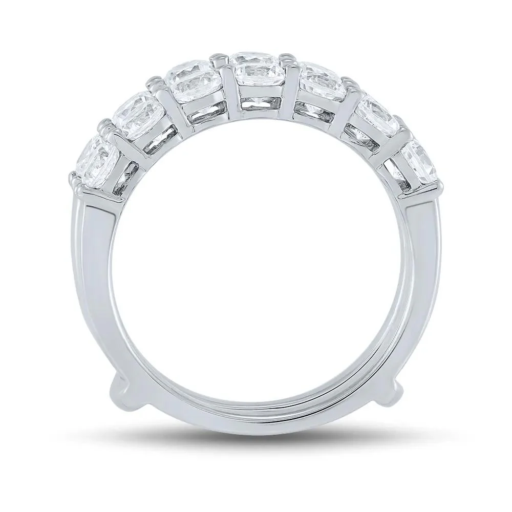 2 CT. Tw. Lab Grown Diamond Ring Enhancer 14K White Gold Round Brilliant Cut Size 6.5 1mm - Image 2