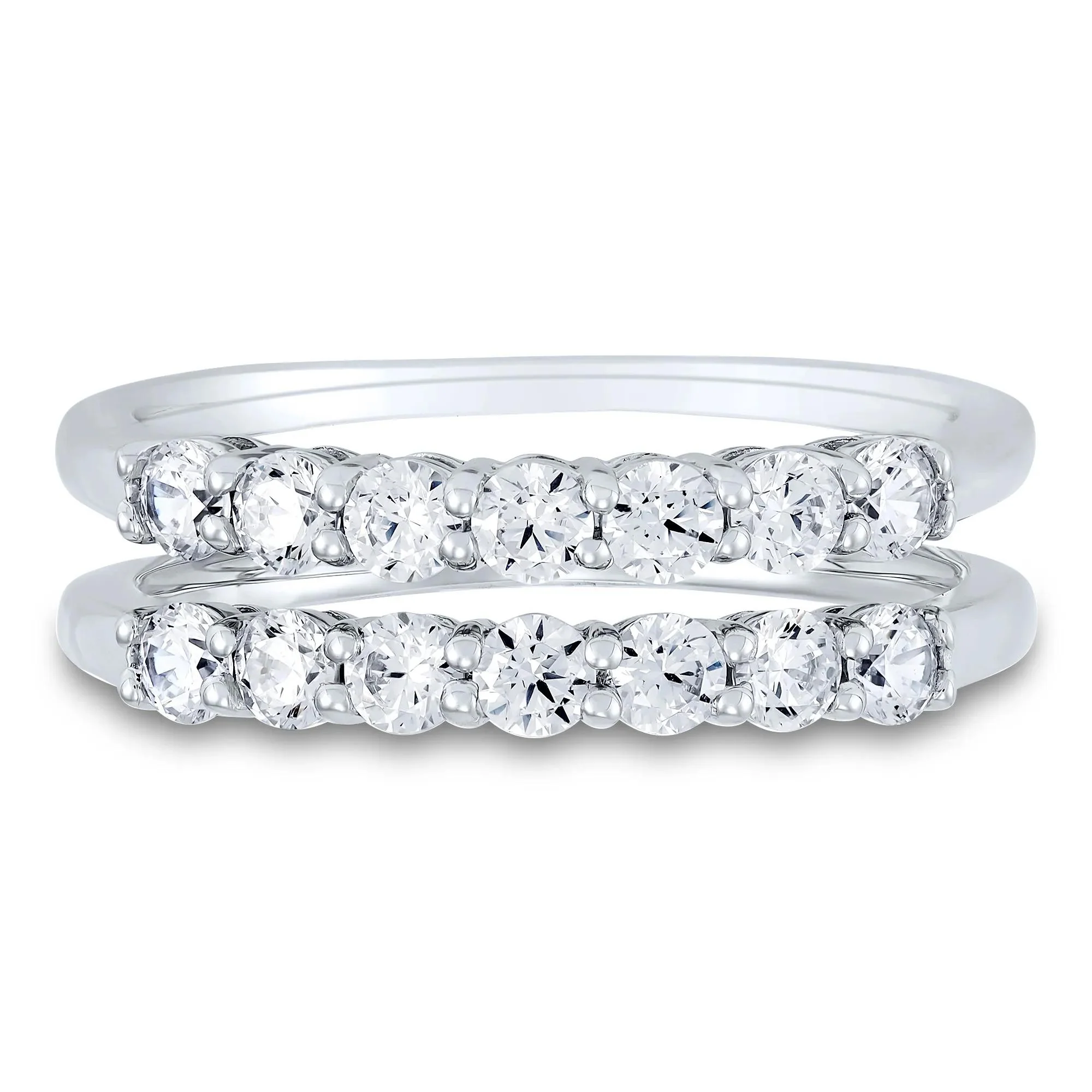 1 CT. Tw. Lab Grown Diamond Ring Enhancer 14K White Gold Round Brilliant Cut Size 7.5 1mm