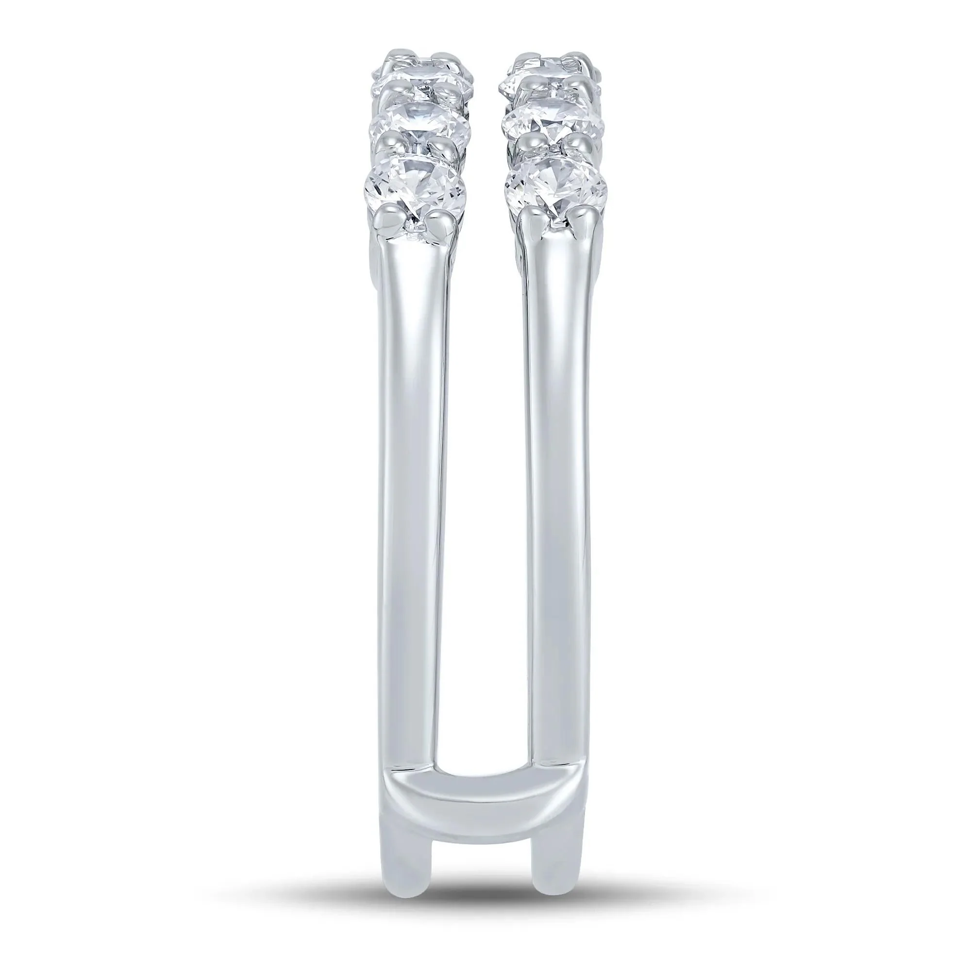 1 CT. Tw. Lab Grown Diamond Ring Enhancer 14K White Gold Round Brilliant Cut Size 8 1mm - Image 2