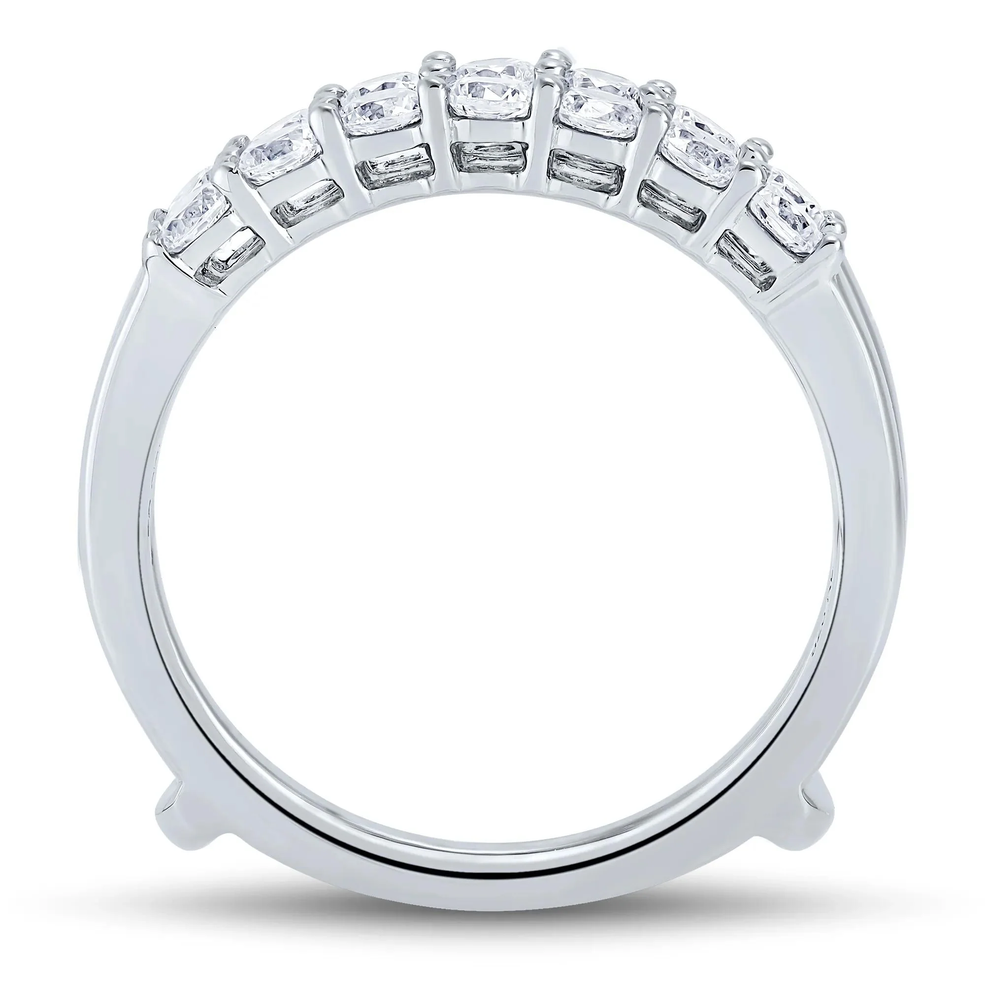 1 CT. Tw. Lab Grown Diamond Ring Enhancer 14K White Gold Round Brilliant Cut Size 9 1mm - Image 3