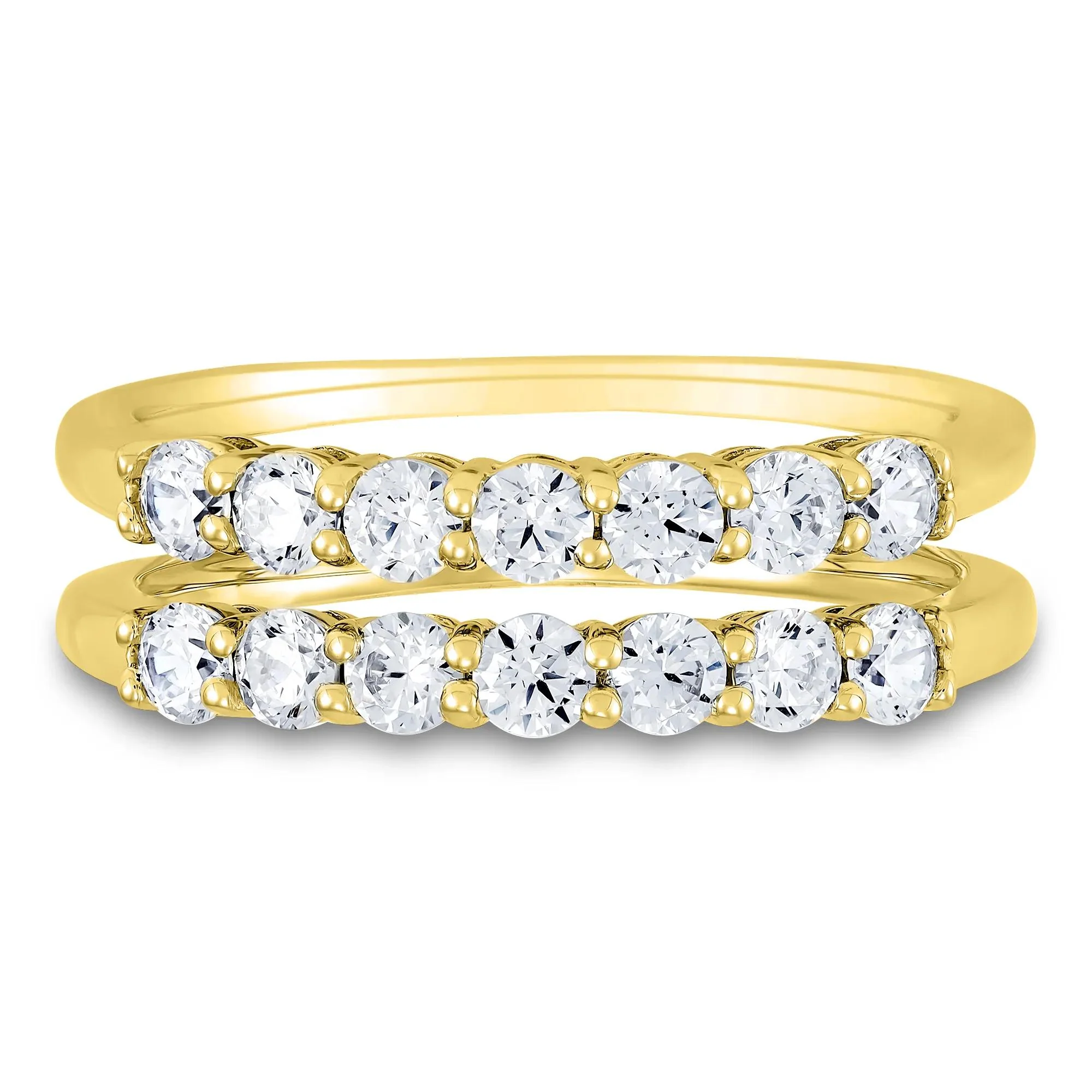 1 CT. Tw. Lab Grown Diamond Ring Enhancer 14K Yellow Gold Round Brilliant Cut Size 7 1mm