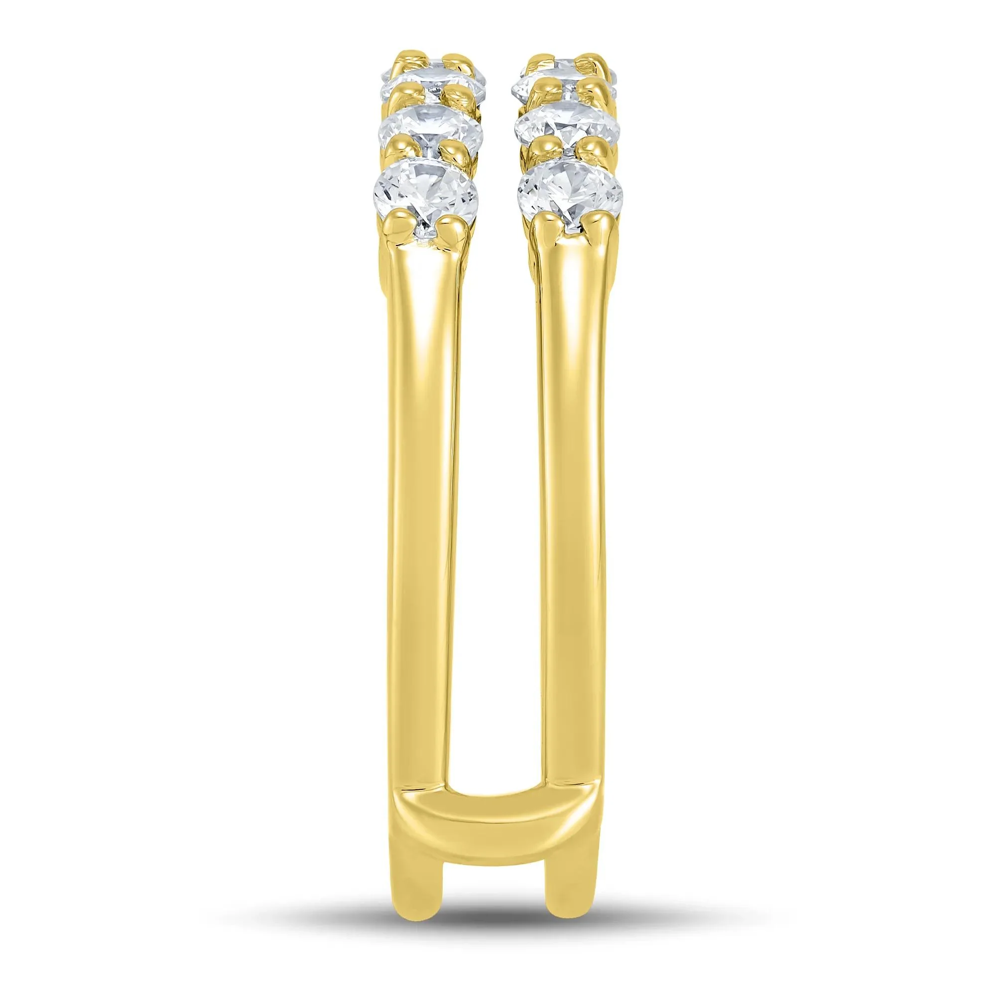 1 CT. Tw. Lab Grown Diamond Ring Enhancer 14K Yellow Gold Round Brilliant Cut Size 7 1mm - Image 3
