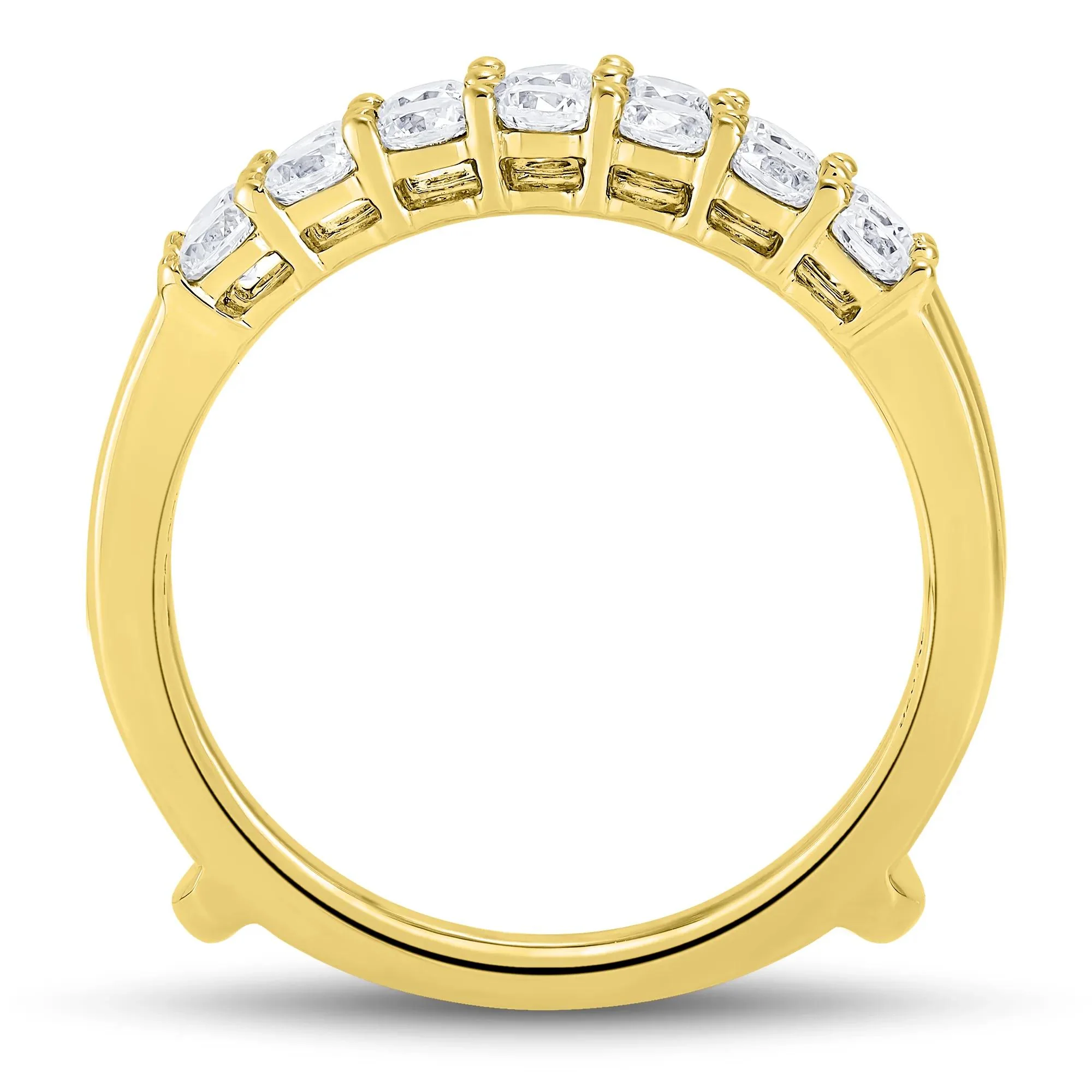 1 CT. Tw. Lab Grown Diamond Ring Enhancer 14K Yellow Gold Round Brilliant Cut Size 8.5 1mm - Image 2
