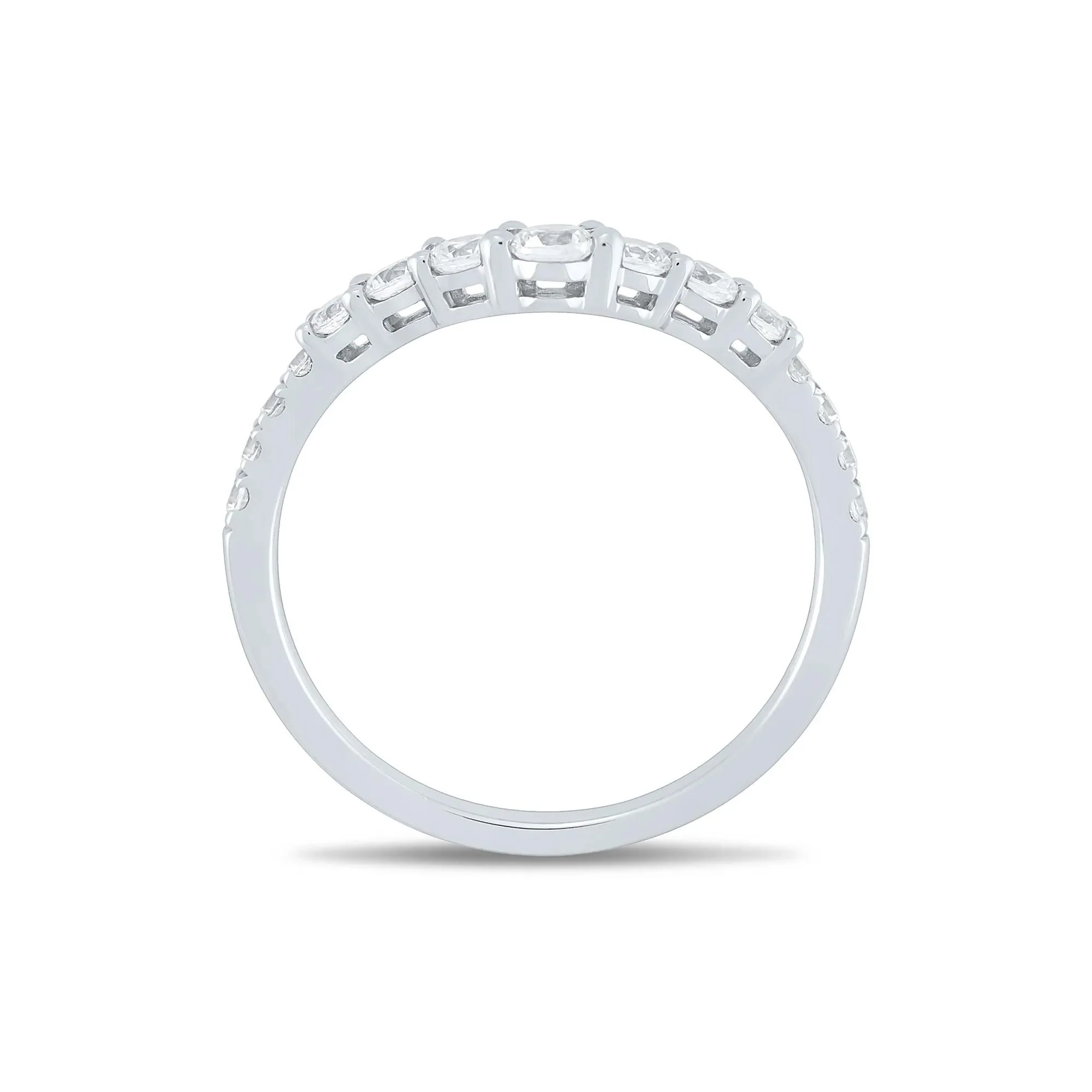 1/2 CT. Tw. Lab Grown Diamond Contour Band Ring 14K White Gold Size 7 1mm - Image 3