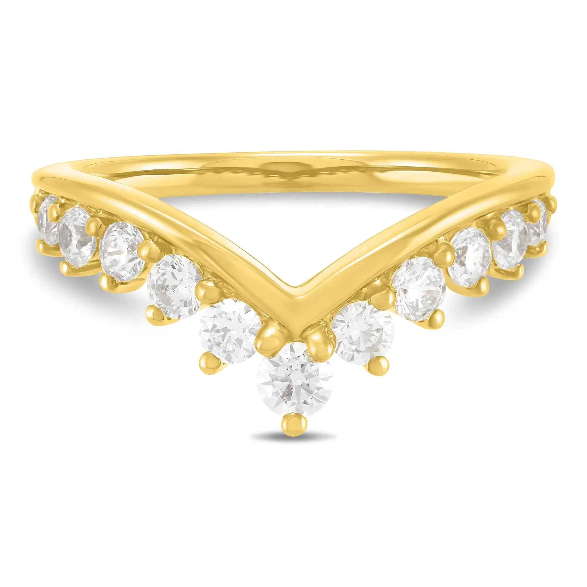 5/8 CT. Tw. Lab Grown Diamond Contour Band Ring 14K Yellow Gold Size 7 1mm