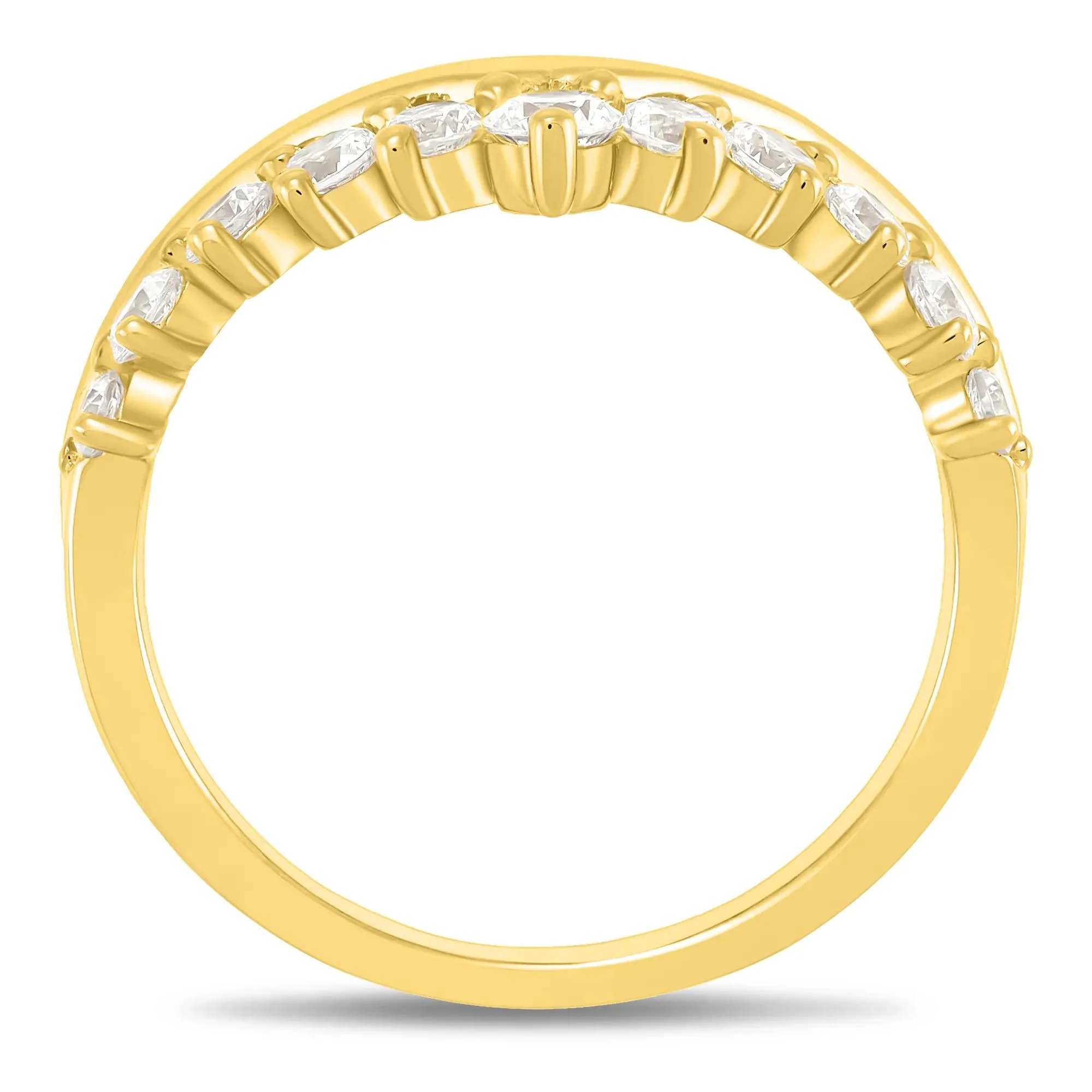 5/8 CT. Tw. Lab Grown Diamond Contour Band Ring 14K Yellow Gold Size 7 1mm - Image 3