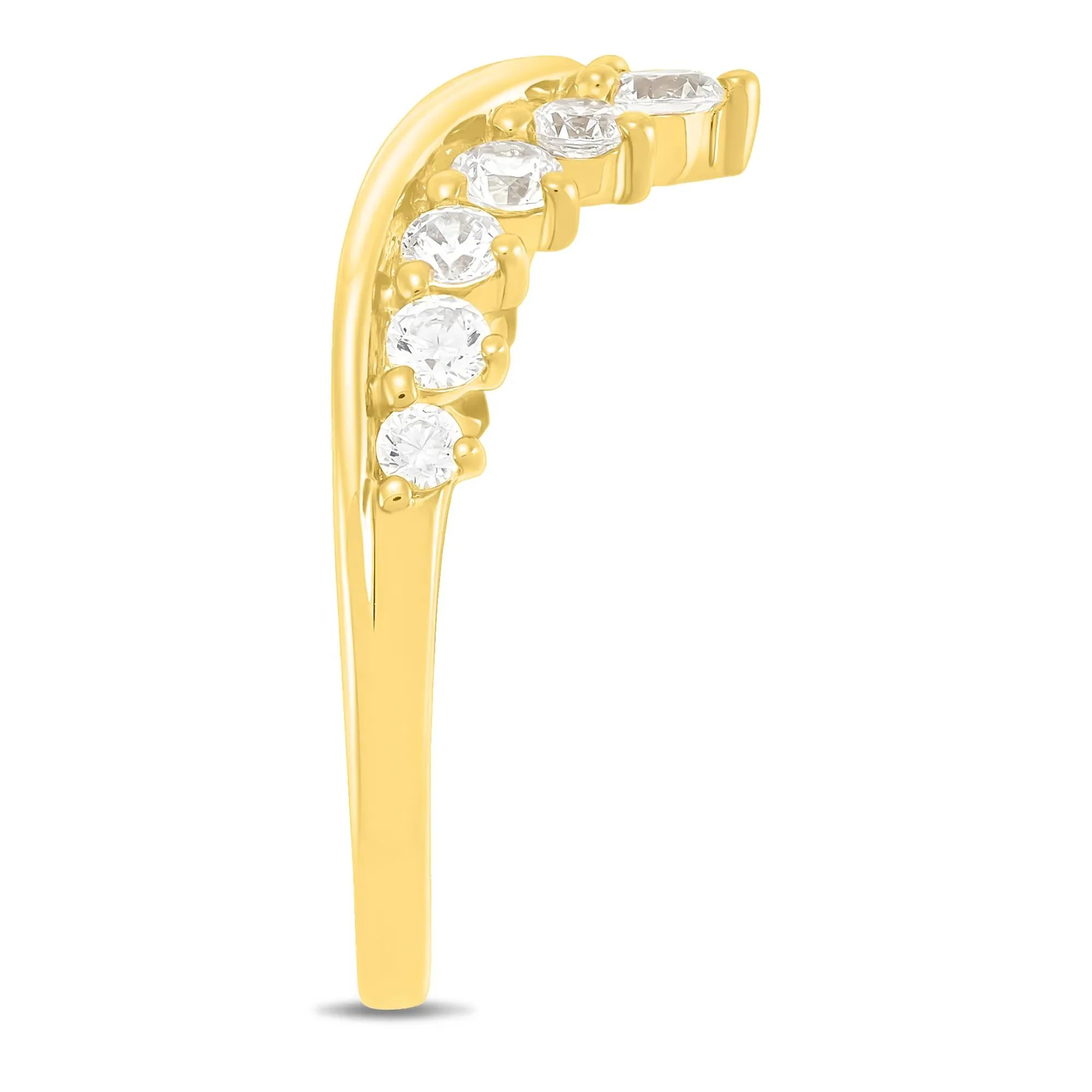 5/8 CT. Tw. Lab Grown Diamond Contour Band Ring 14K Yellow Gold Size 8 1mm - Image 2