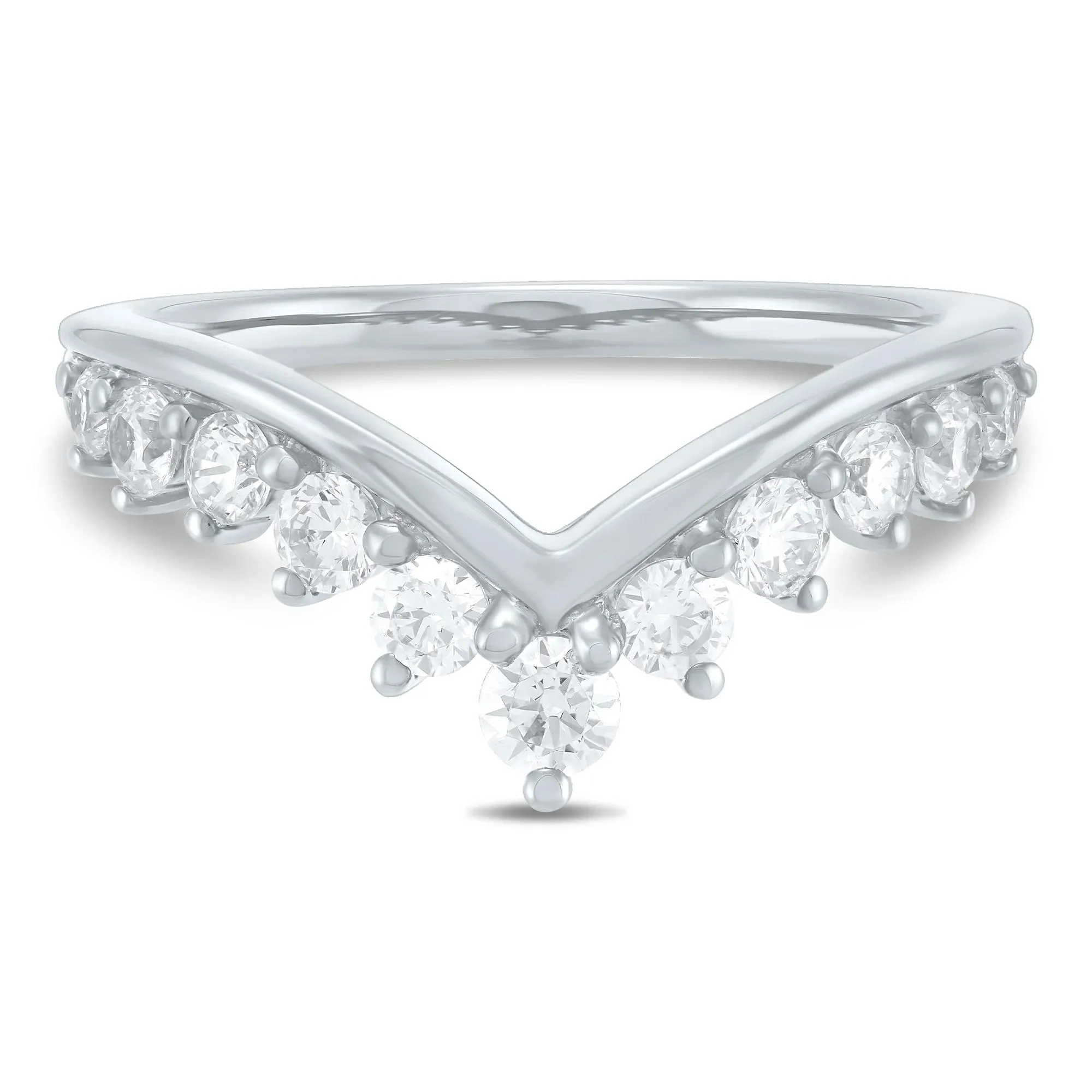 5/8 CT. Tw. Lab Grown Diamond Contour Band Ring 14K White Gold Size 7 1mm