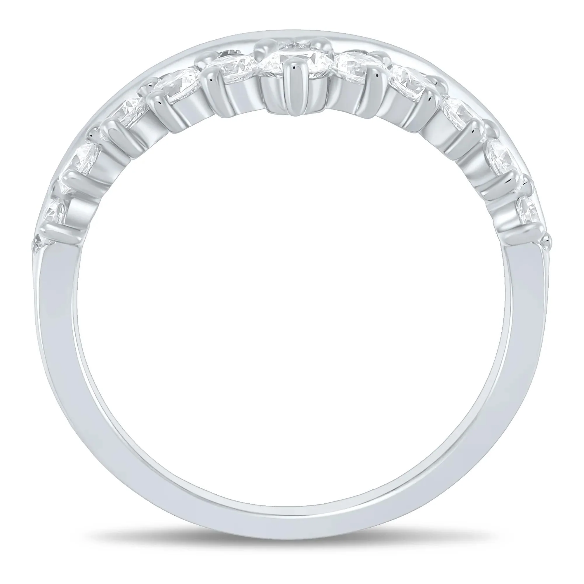 5/8 CT. Tw. Lab Grown Diamond Contour Band Ring 14K White Gold Size 8.5 1mm - Image 3