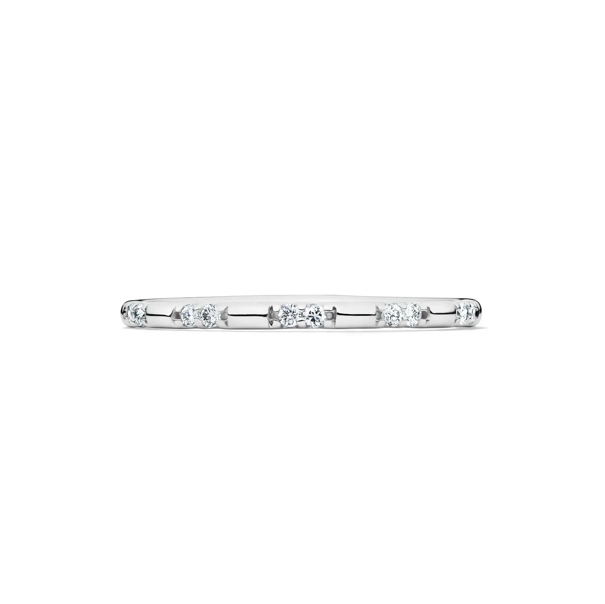 1/10 CT. Tw. Lab Grown Diamond Stack Band Ring 10K White Gold Size 6 1.5mm
