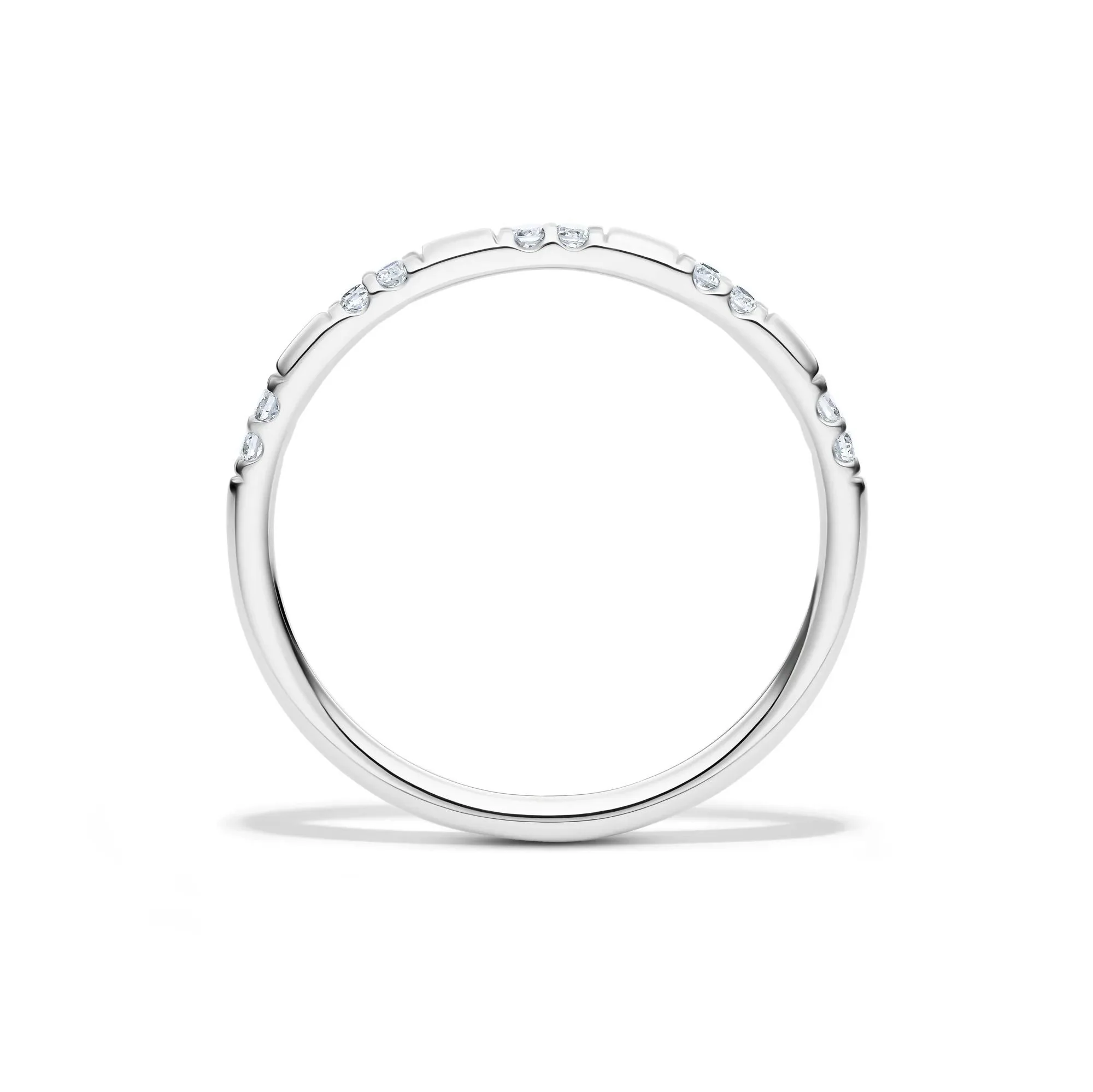1/10 CT. Tw. Lab Grown Diamond Stack Band Ring 10K White Gold Size 8 1.5mm - Image 2