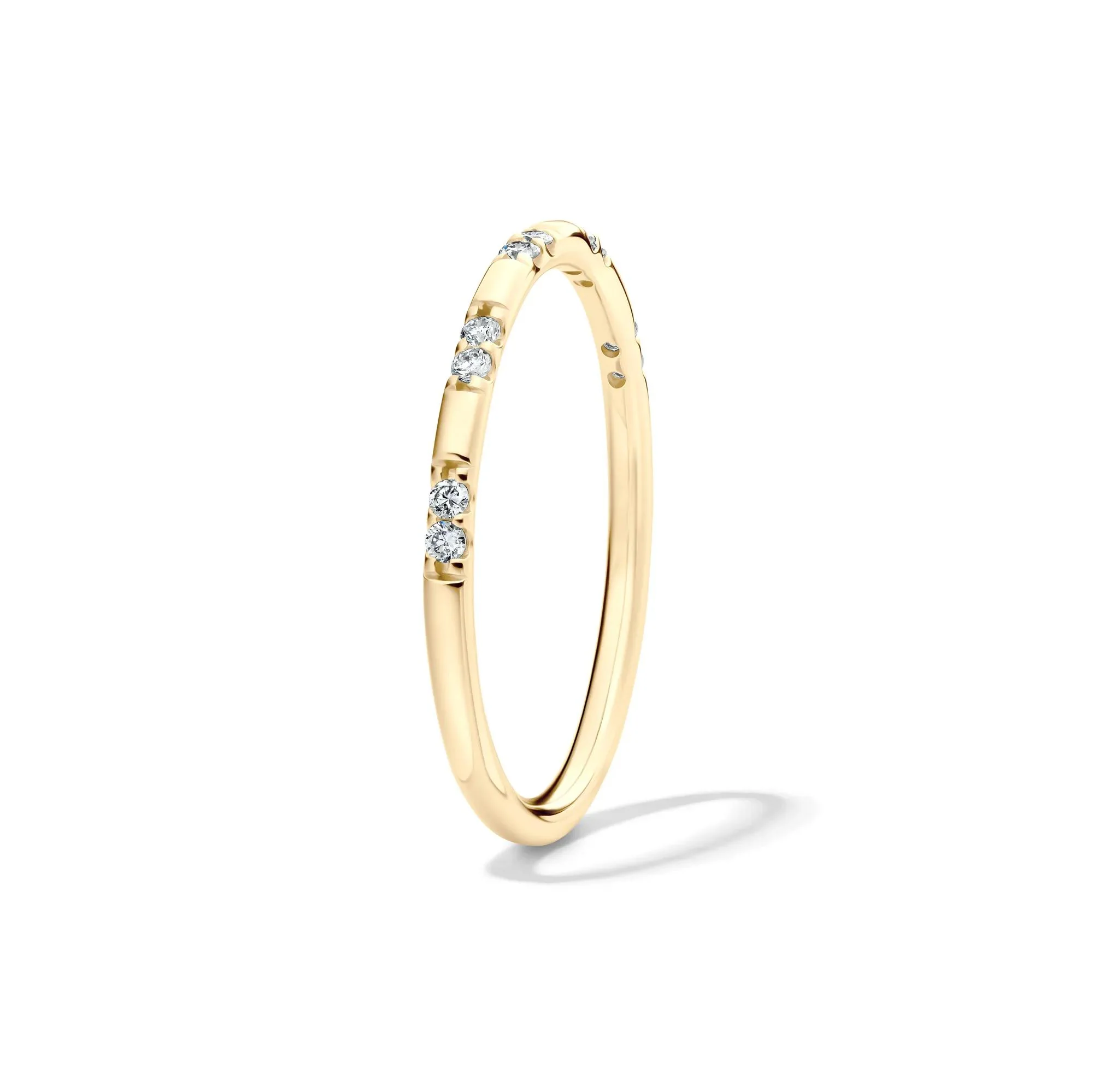1/10 CT. Tw. Lab Grown Diamond Stack Band Ring 10K Yellow Gold Size 6 1.5mm - Image 3