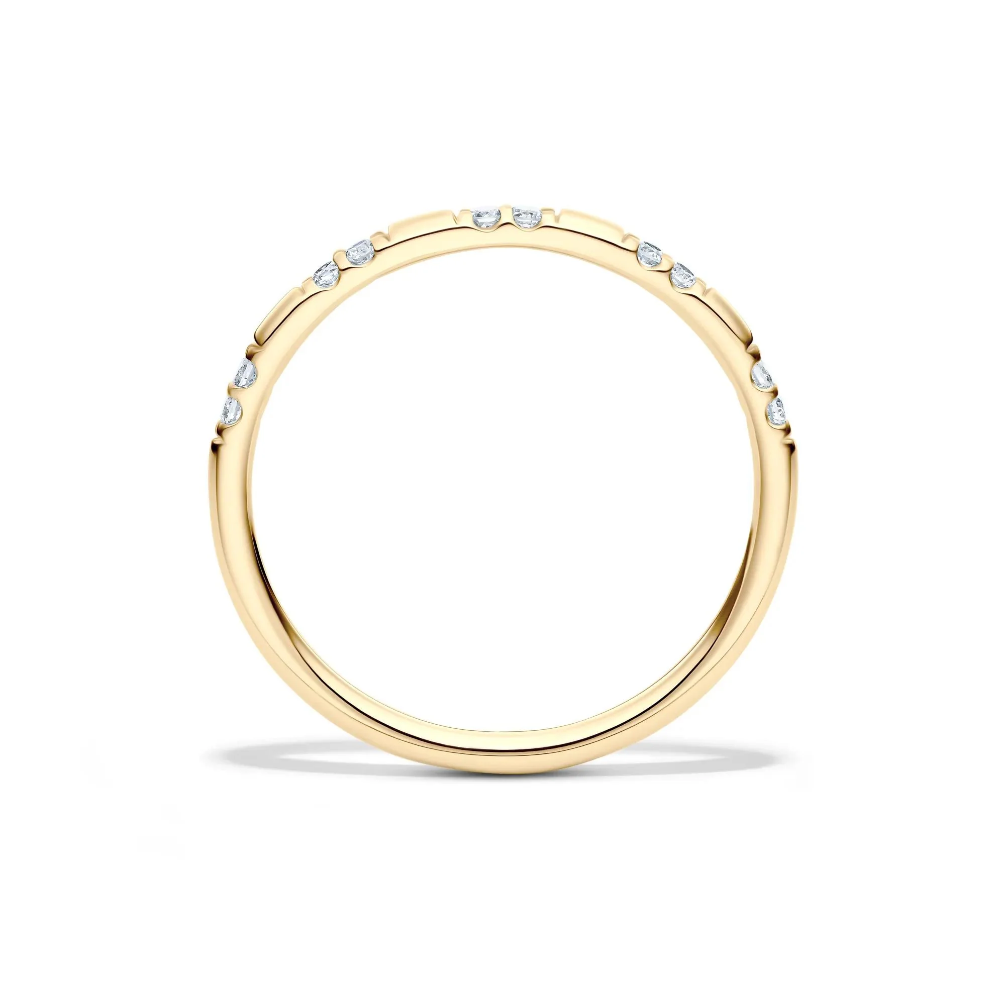 1/10 CT. Tw. Lab Grown Diamond Stack Band Ring 10K Yellow Gold Size 9 1.5mm - Image 2