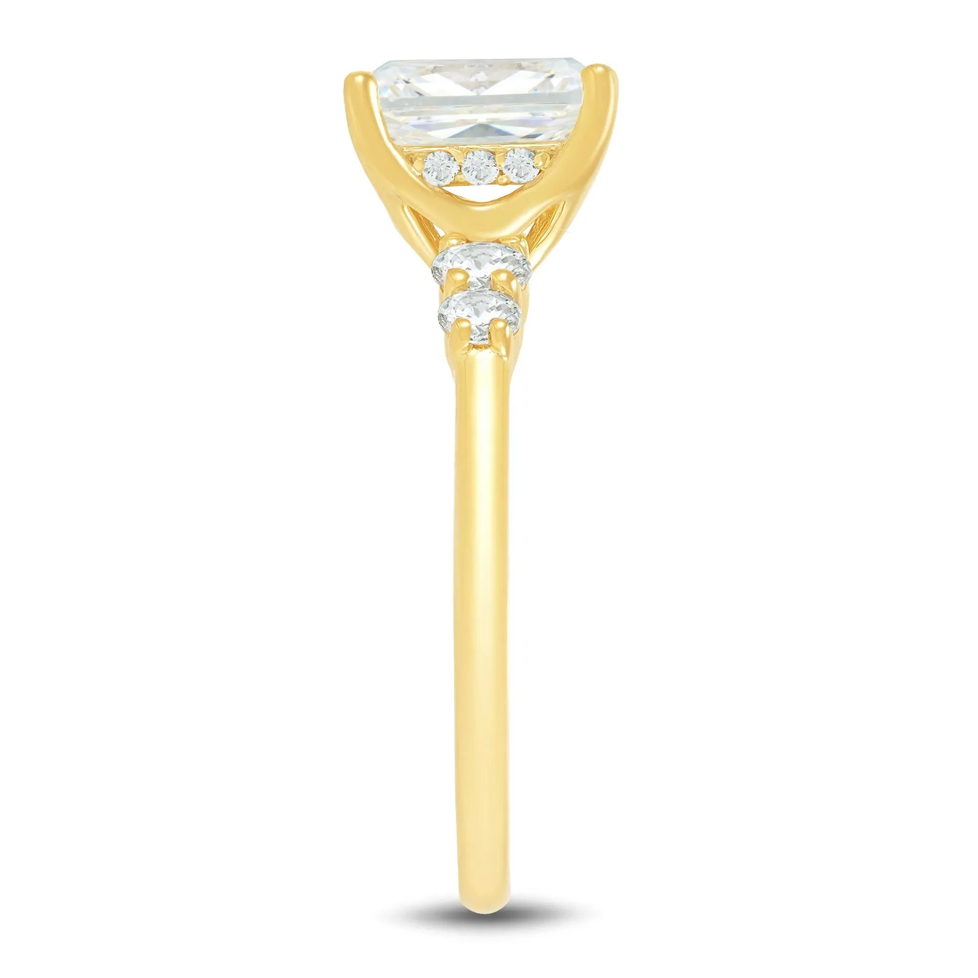 2 1/3 CT. Tw. Lab Grown Diamond Engagement Ring 14K Yellow Gold Round Brilliant Cut Size 8 2mm - Image 3
