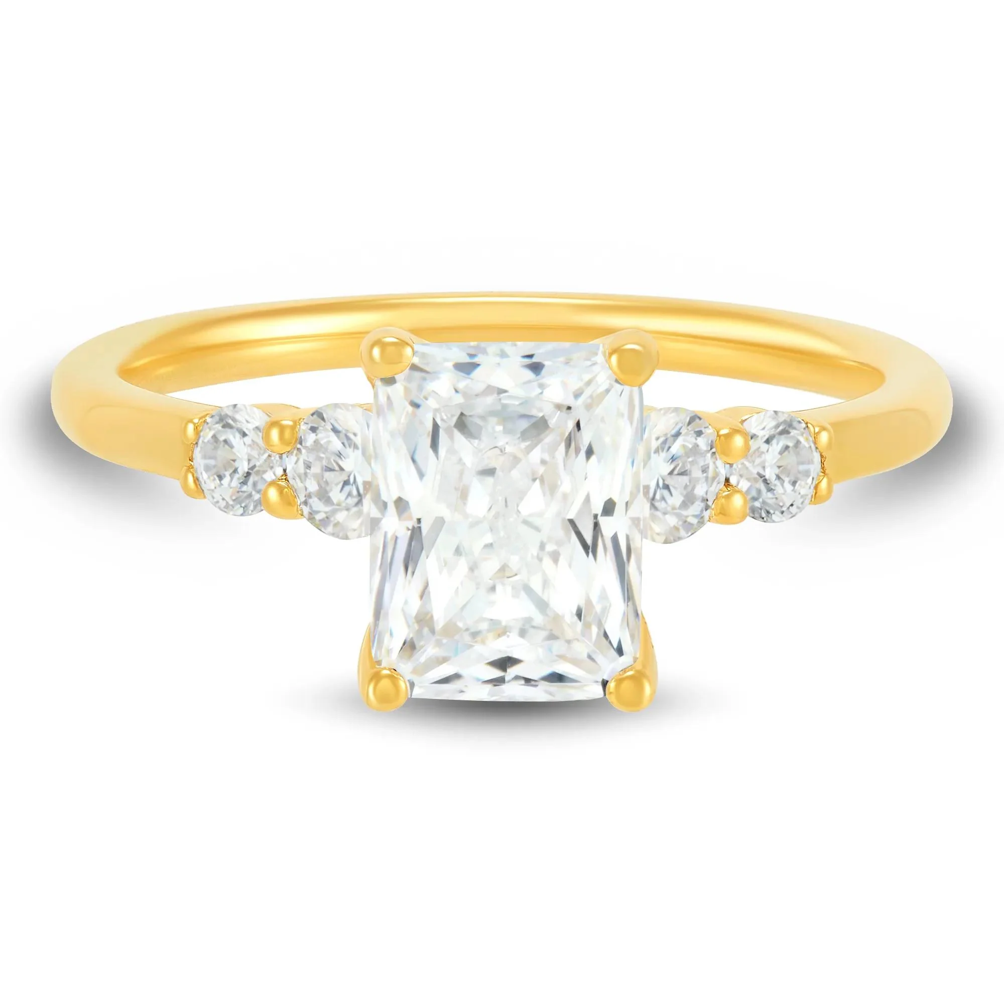 2 1/3 CT. Tw. Lab Grown Diamond Engagement Ring 14K Yellow Gold Round Brilliant Cut Size 8.5 2mm
