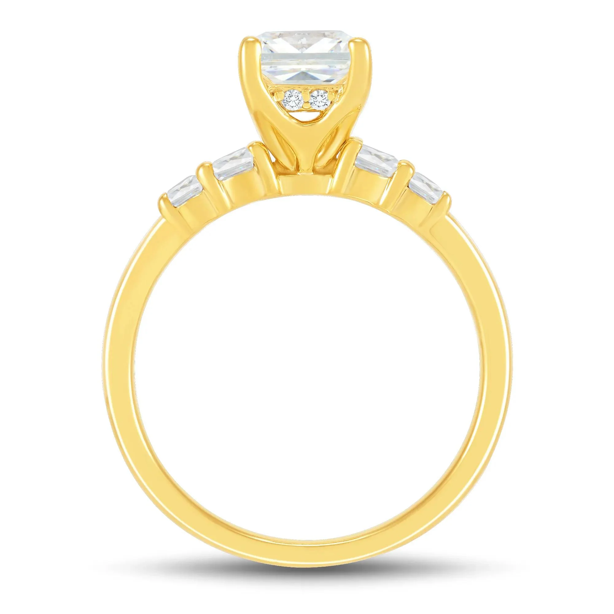 2 1/3 CT. Tw. Lab Grown Diamond Engagement Ring 14K Yellow Gold Round Brilliant Cut Size 8.5 2mm - Image 2