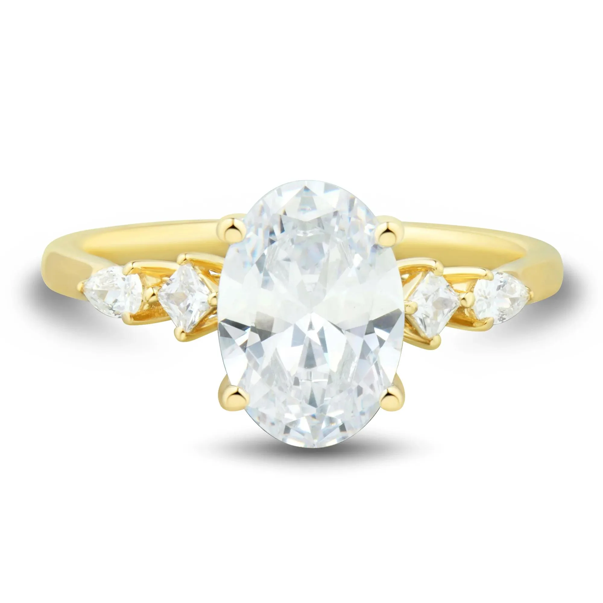 2 1/4 CT. Tw. Lab Grown Diamond Engagement Ring 14K Yellow Gold Size 6.5 3mm