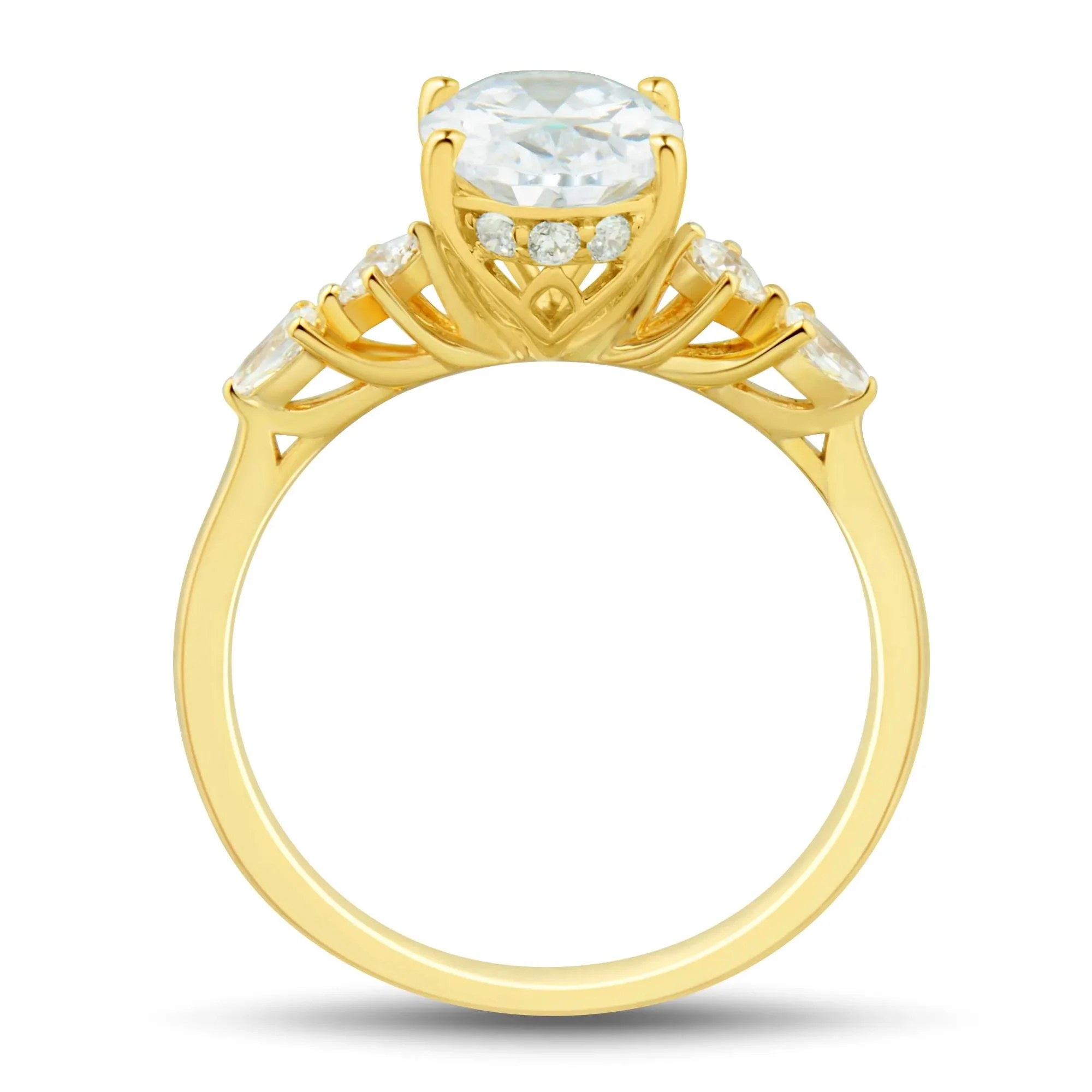 2 1/4 CT. Tw. Lab Grown Diamond Engagement Ring 14K Yellow Gold Size 8.5 3mm - Image 2