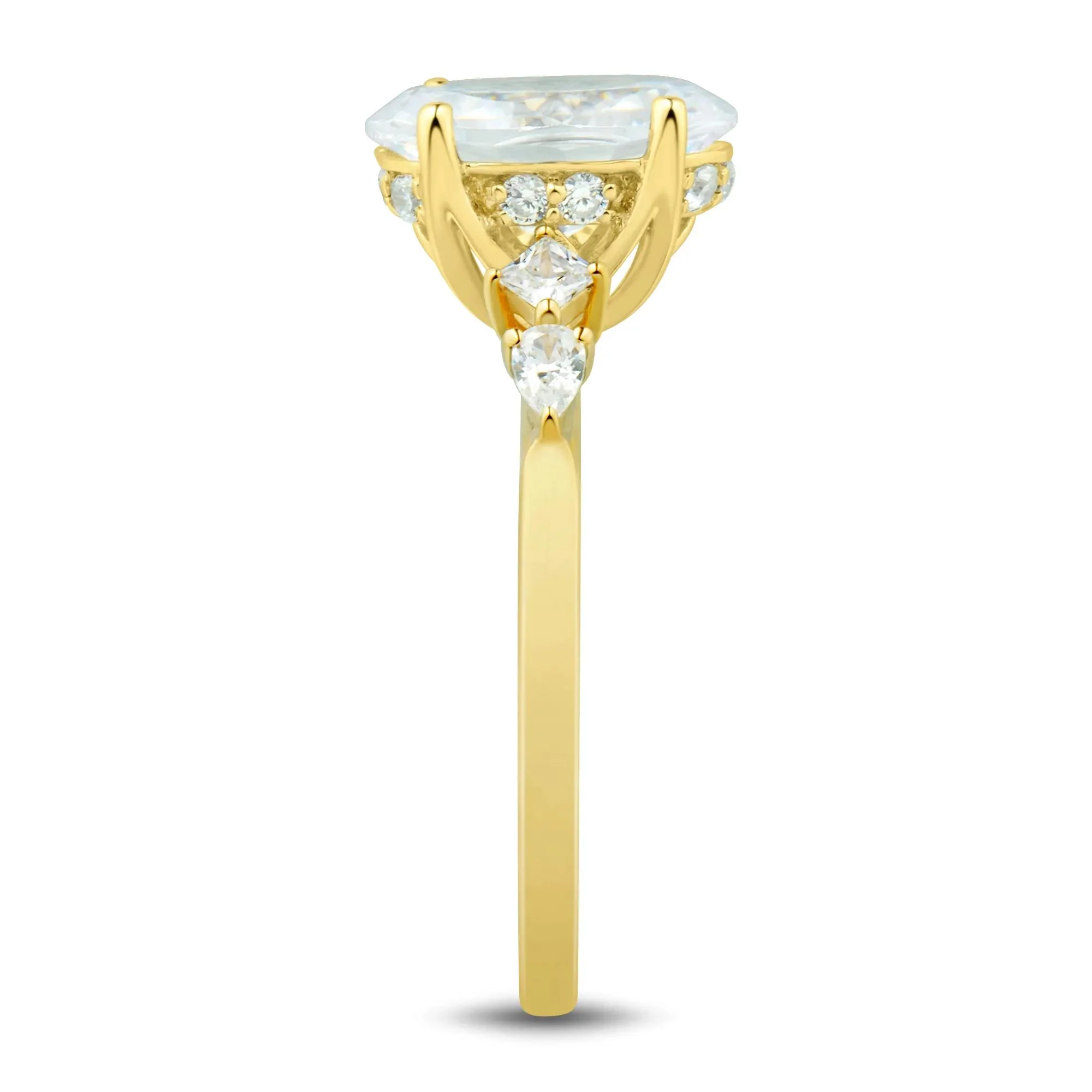 2 1/4 CT. Tw. Lab Grown Diamond Engagement Ring 14K Yellow Gold Size 9 3mm - Image 3