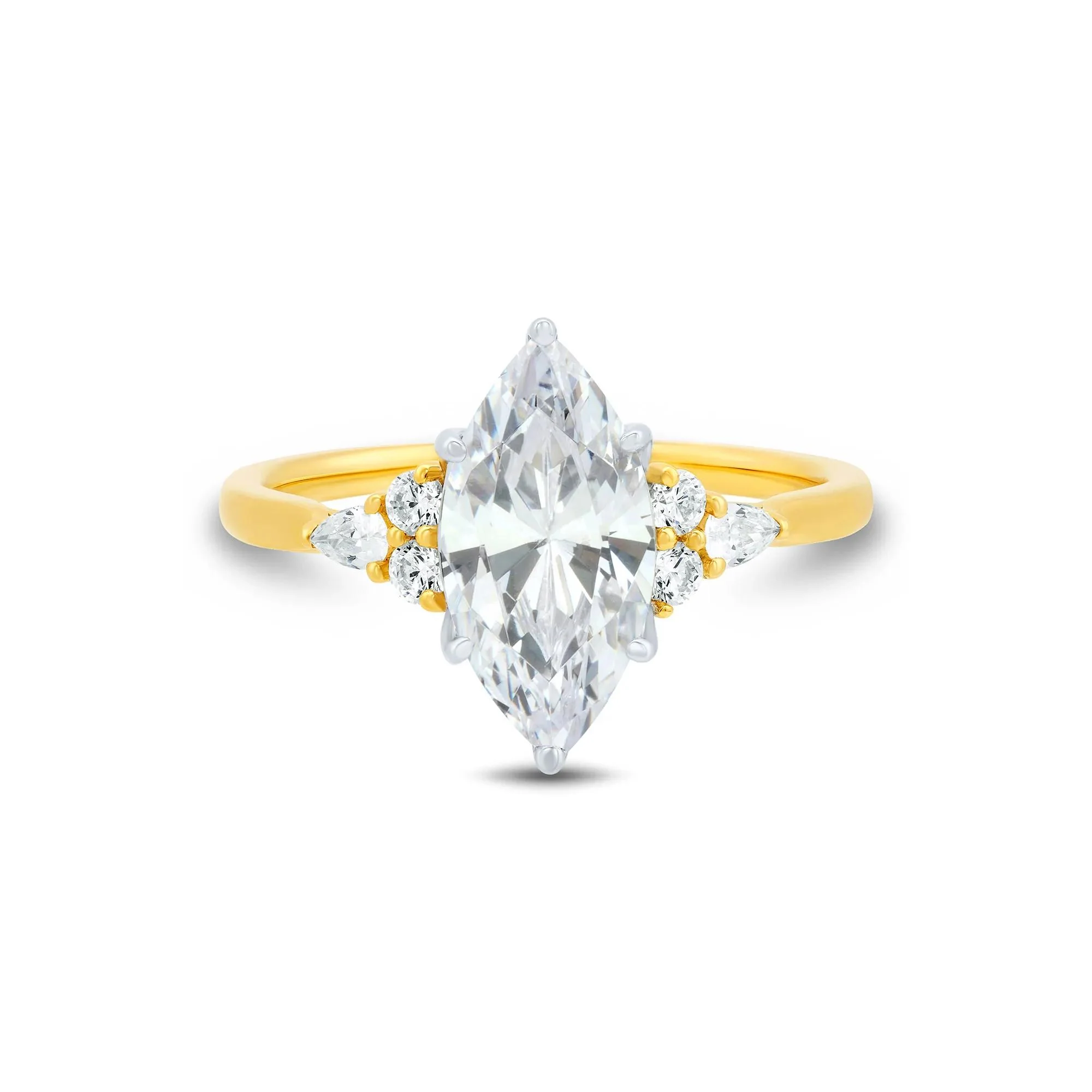 2 1/3 CT. Tw. Lab Grown Diamond Engagement Ring 14K Yellow Gold & 14K White Gold Size 7.5 1mm