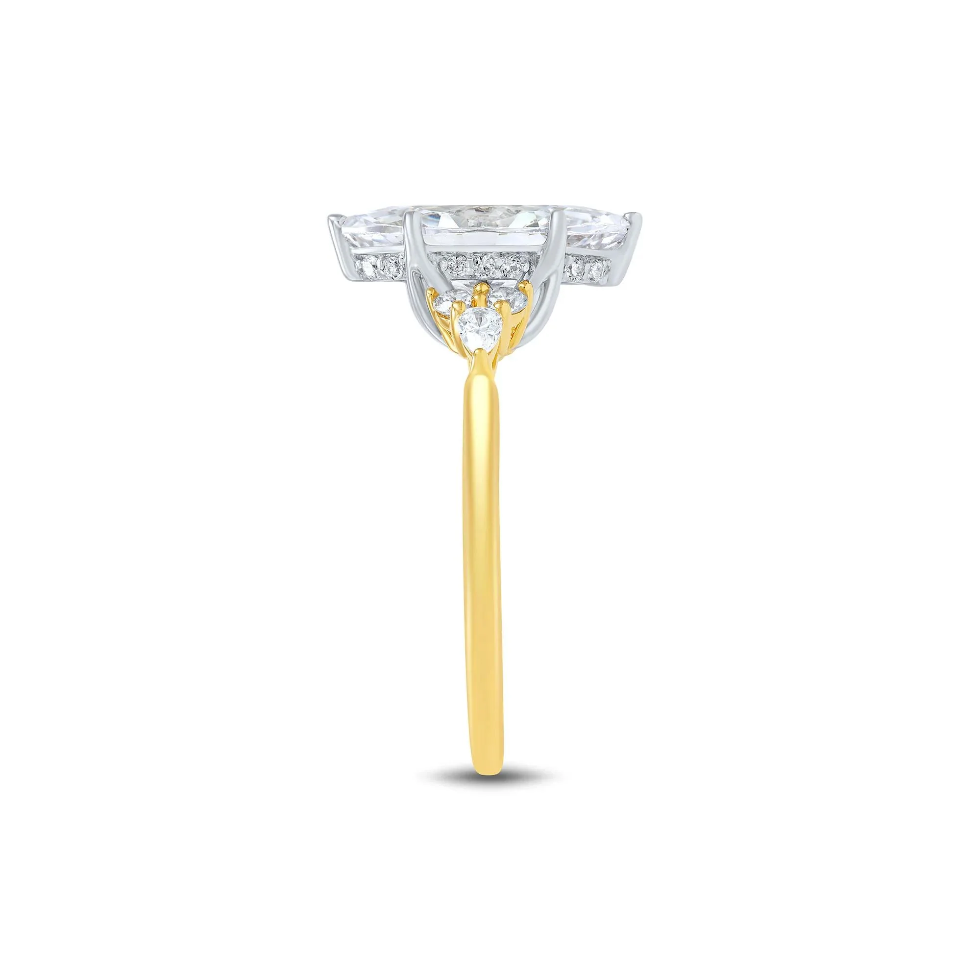 2 1/3 CT. Tw. Lab Grown Diamond Engagement Ring 14K Yellow Gold & 14K White Gold Size 7.5 1mm - Image 2