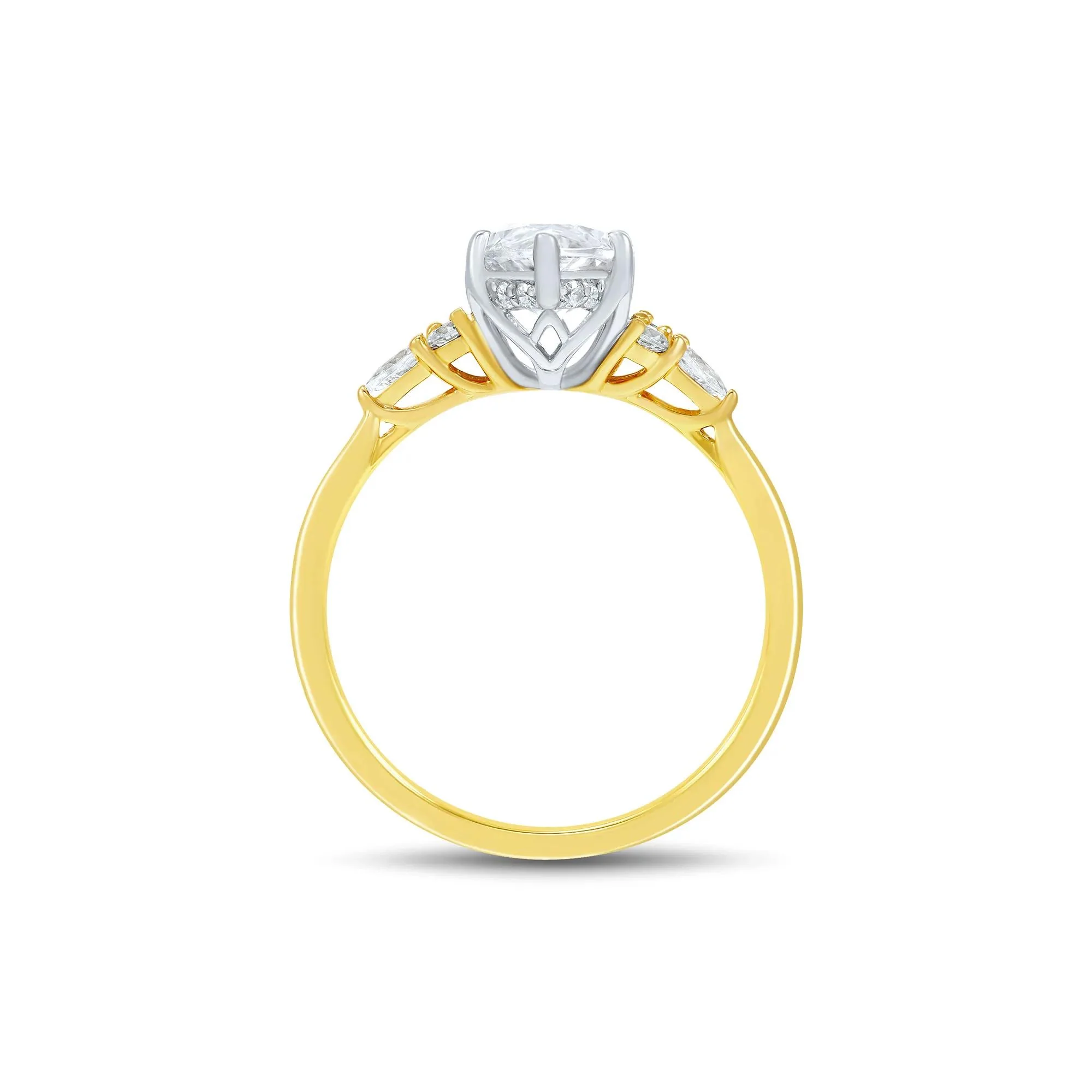 2 1/3 CT. Tw. Lab Grown Diamond Engagement Ring 14K Yellow Gold & 14K White Gold Size 8 1mm - Image 3
