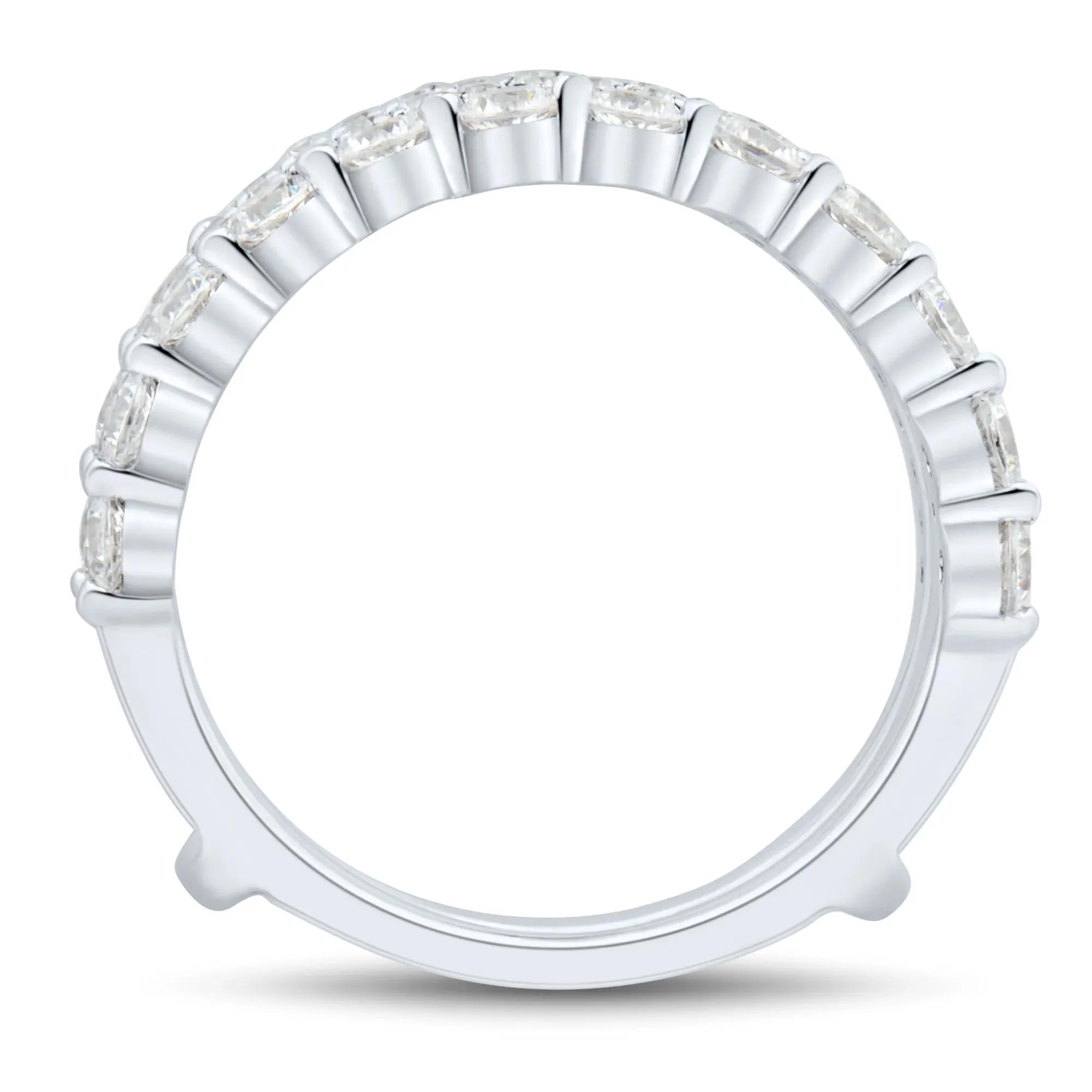 1/2 CT. Tw. Lab Grown Diamond Ring Insert 14K White Gold Round Brilliant Cut Size 7.5 1mm - Image 2