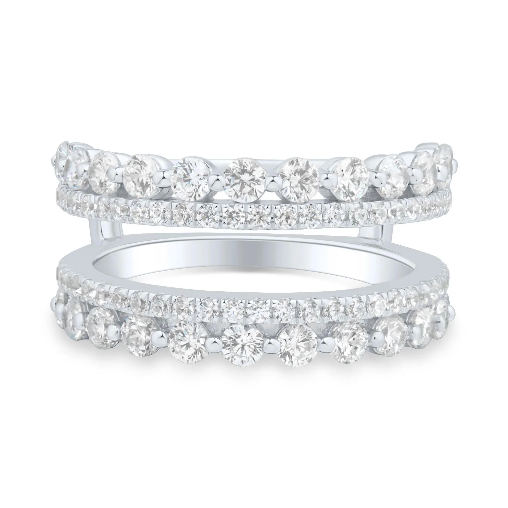 1/2 CT. Tw. Lab Grown Diamond Ring Insert 14K White Gold Round Brilliant Cut Size 9.5 1mm