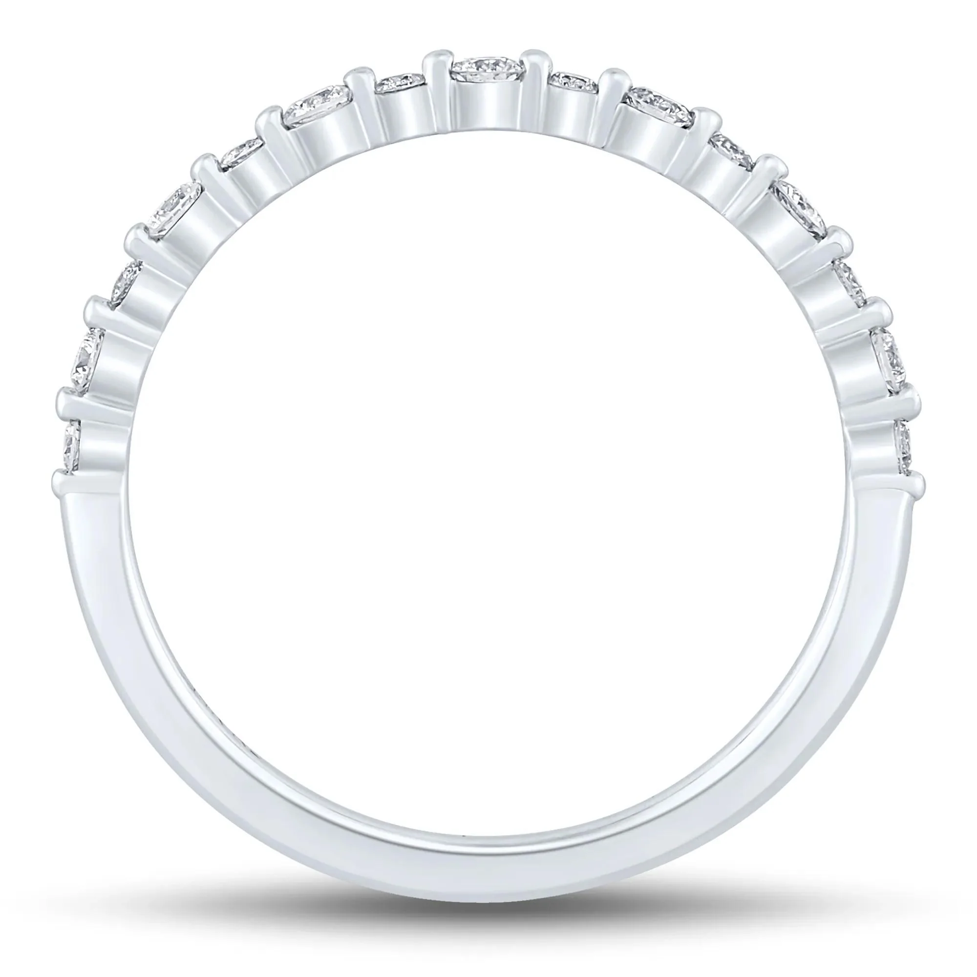 1/4 CT. Tw. Diamond Shared-Prong Band Ring 10K White Gold Round Brilliant Cut Size 9 1mm - Image 2