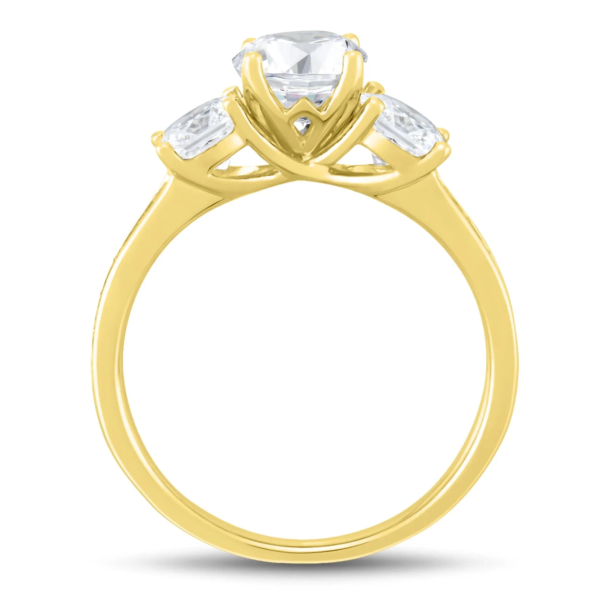 1/4 CT. Tw. Lab Grown Diamond Engagement Ring 14K Yellow Gold (2-) Round Brilliant Cut Size 7 1mm - Image 2