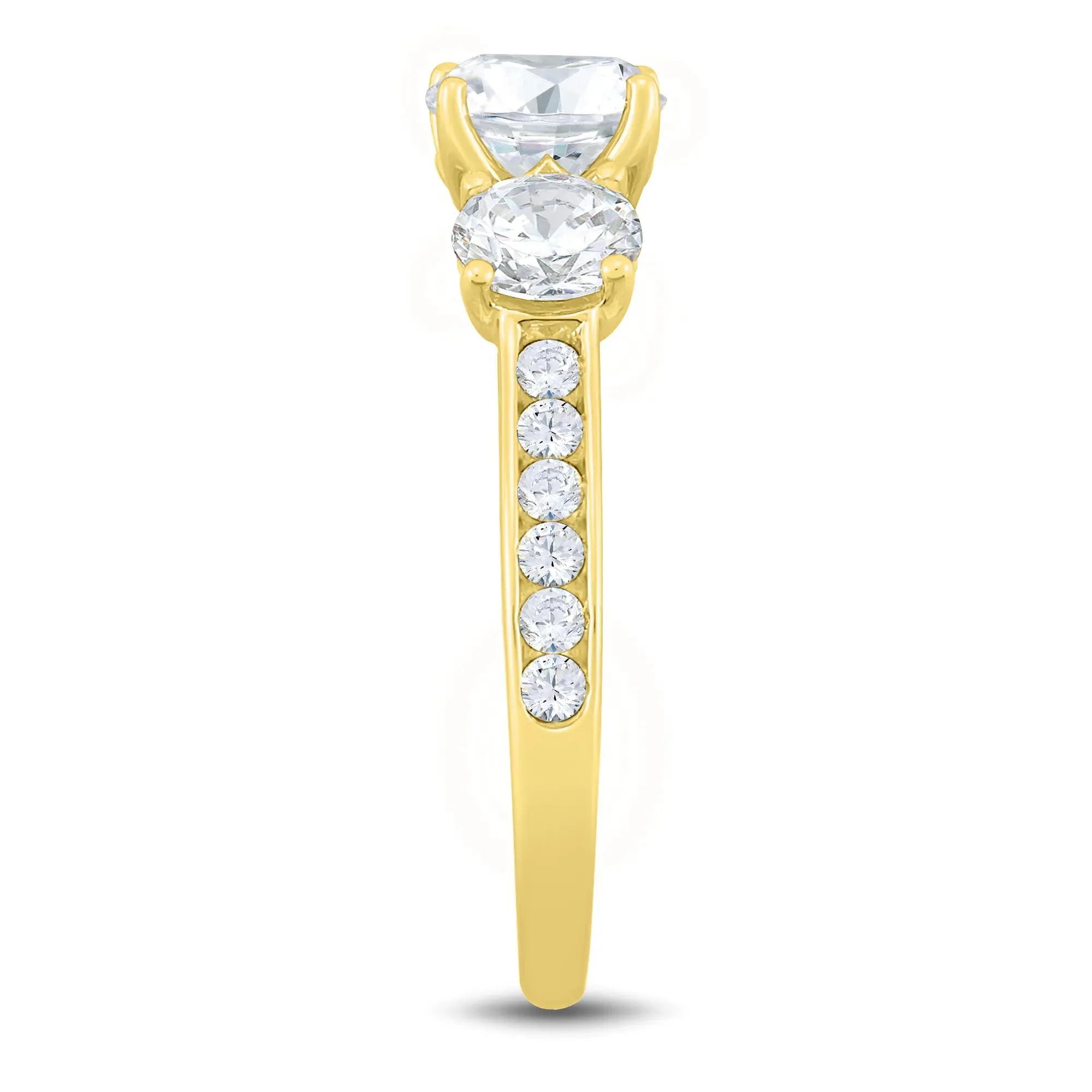 1/4 CT. Tw. Lab Grown Diamond Engagement Ring 14K Yellow Gold (2-) Round Brilliant Cut Size 8.5 1mm - Image 3