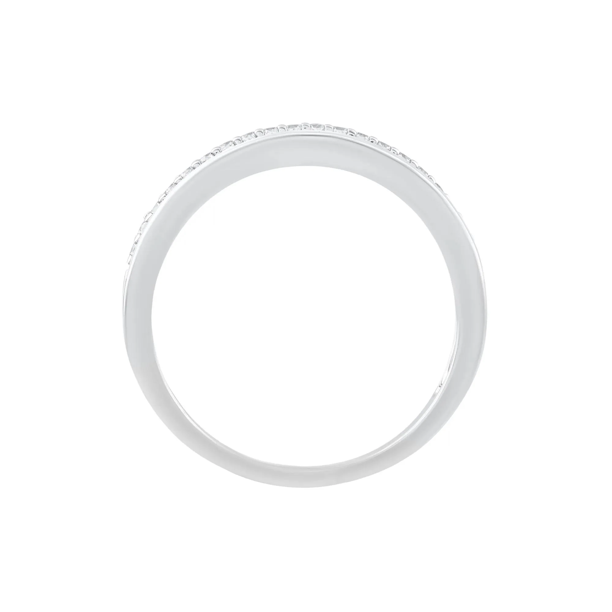 1/8 CT. Tw. Diamond Double-Row Band Ring 10K White Gold Round Brilliant Cut Size 6.5 - Image 2