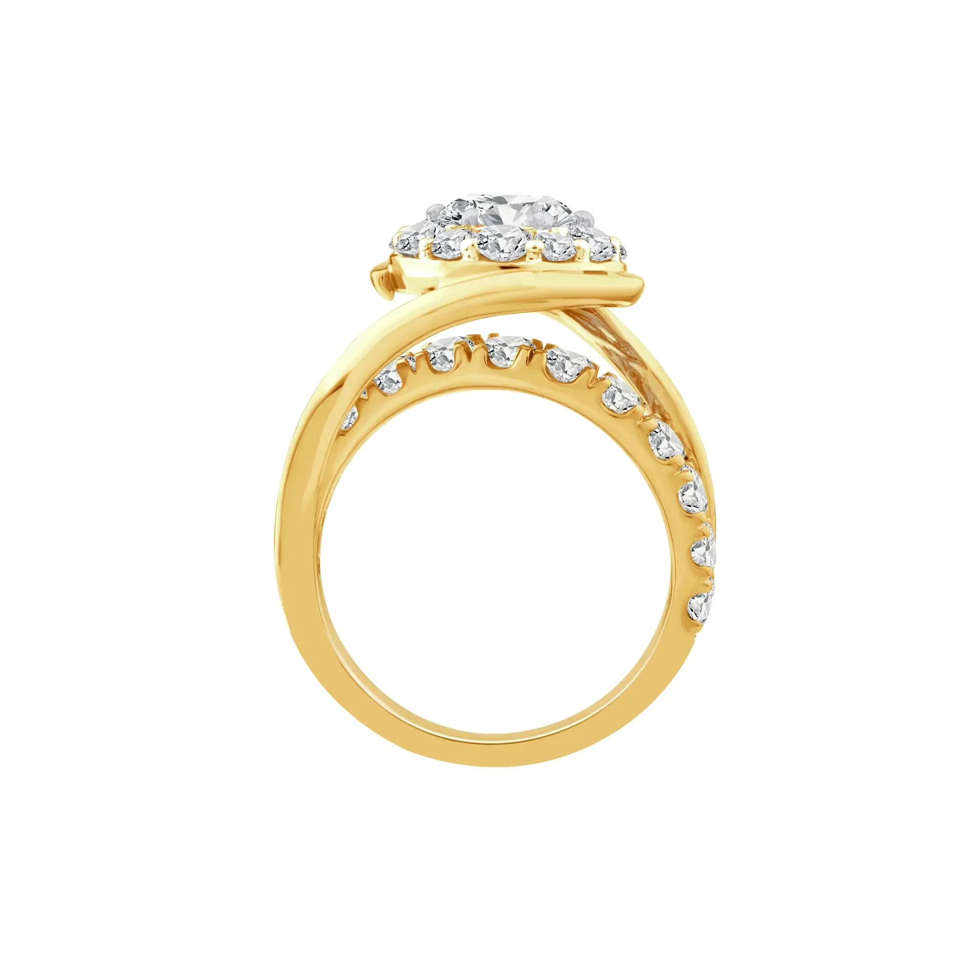 3 CT. Tw. Lab Grown Diamond Engagement Ring 10K Yellow Gold Size 6 - Image 2