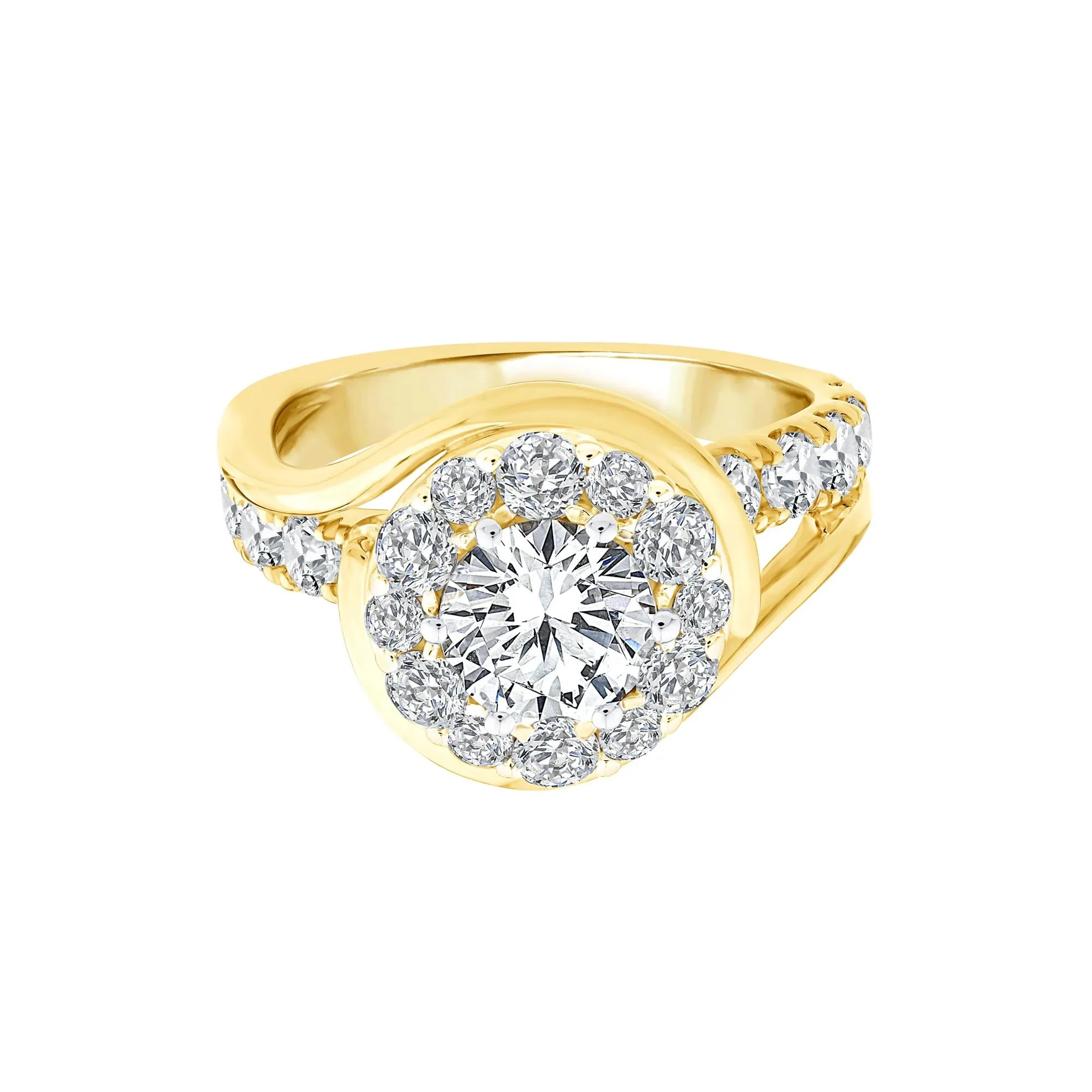 3 CT. Tw. Lab Grown Diamond Engagement Ring 10K Yellow Gold Size 8