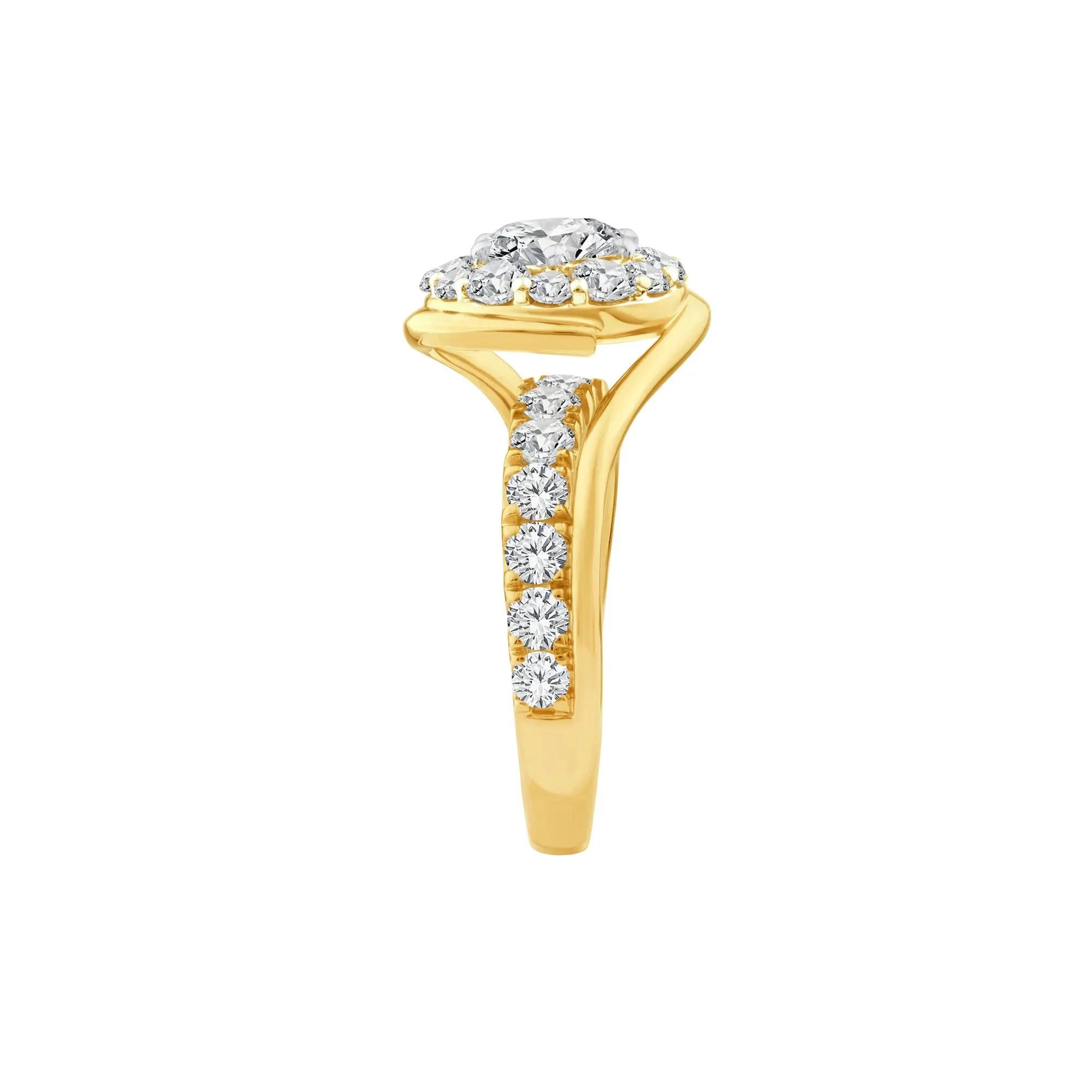 3 CT. Tw. Lab Grown Diamond Engagement Ring 10K Yellow Gold Size 8.5 - Image 3