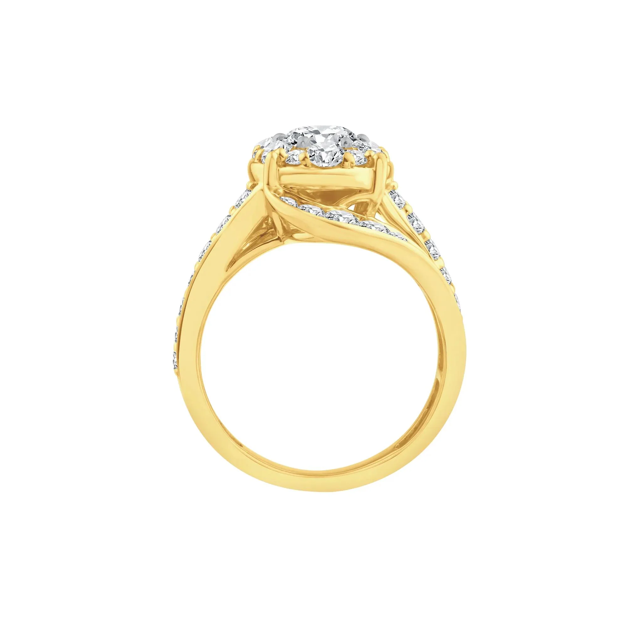 3 CT. Tw. Lab Grown Diamond Engagement Ring 10K Yellow Gold Size 7 - Image 2