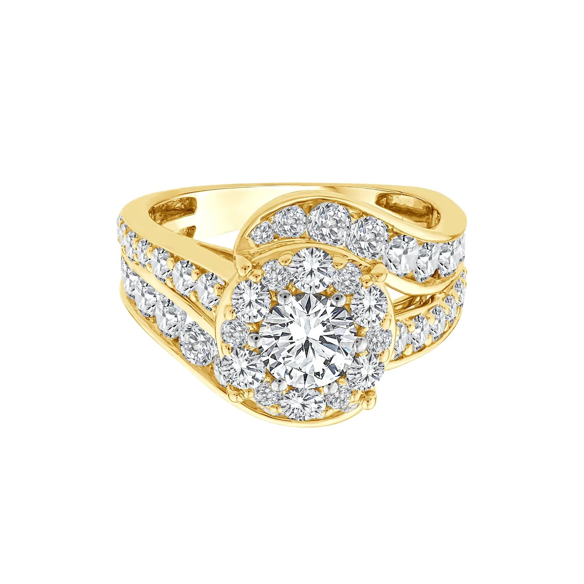 3 CT. Tw. Lab Grown Diamond Engagement Ring 10K Yellow Gold Size 8
