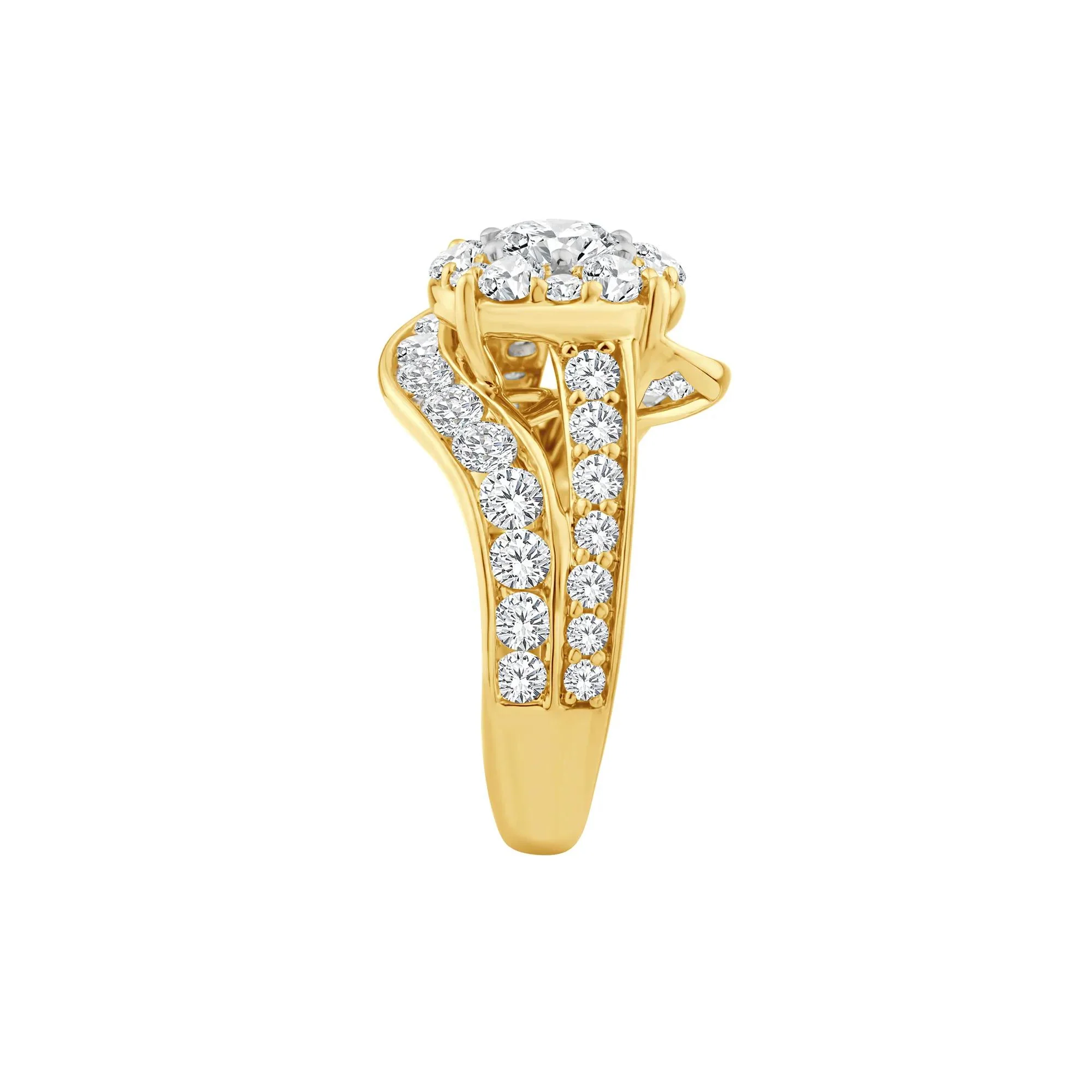 3 CT. Tw. Lab Grown Diamond Engagement Ring 10K Yellow Gold Size 8.5 - Image 3