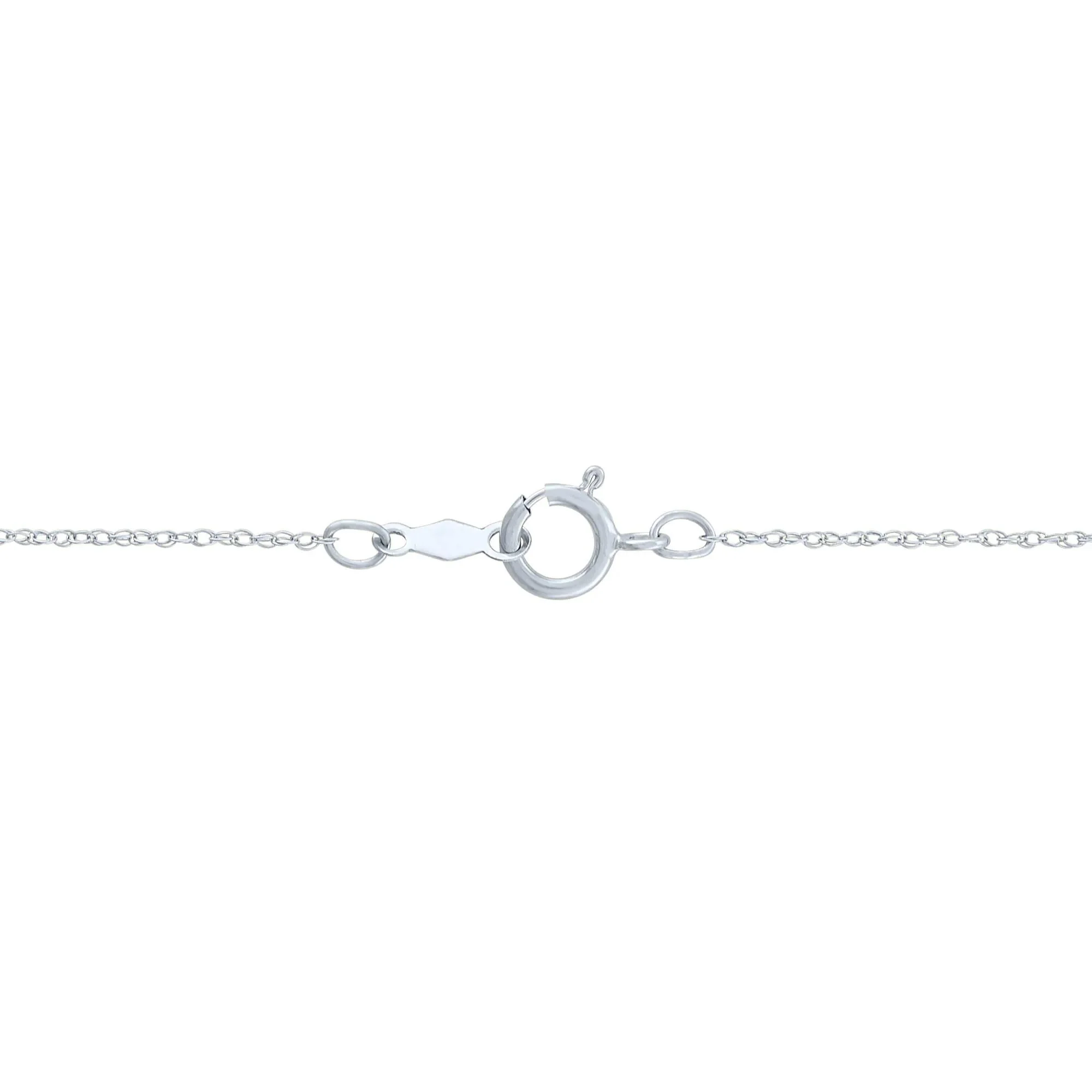 Amethyst and Lab-Created White Sapphire Pendant Necklace 10K White Gold Size 18" - Image 3