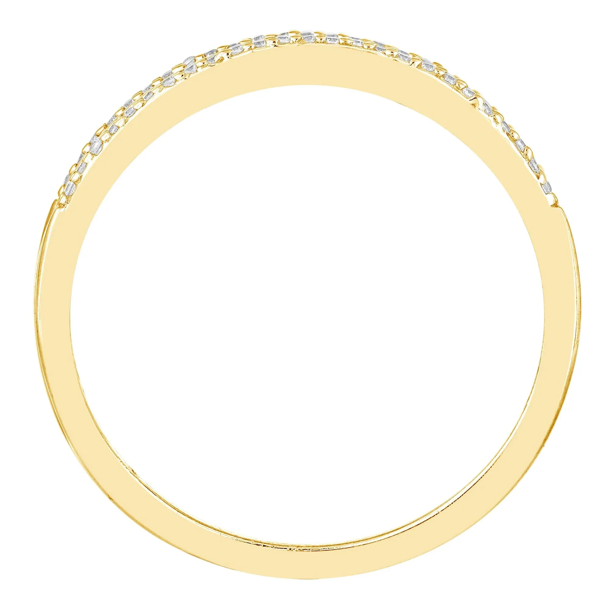 1/4 CT. Tw. Diamond Band Ring 10K Yellow Gold Round Brilliant Cut Size 8 4mm - Image 2