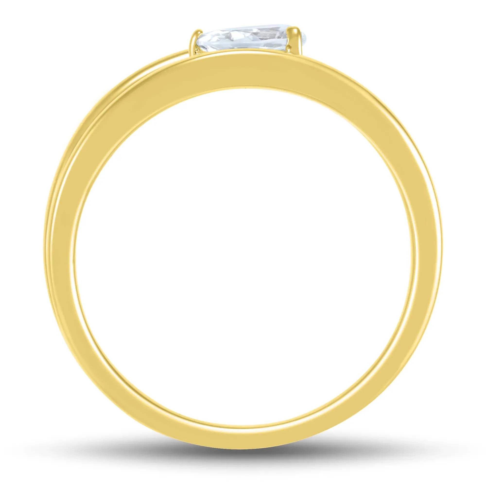 1/3 CT. Tw. Lab Grown Diamond Solitiare Ring 10K Yellow Gold Size 6.5 1mm - Image 2