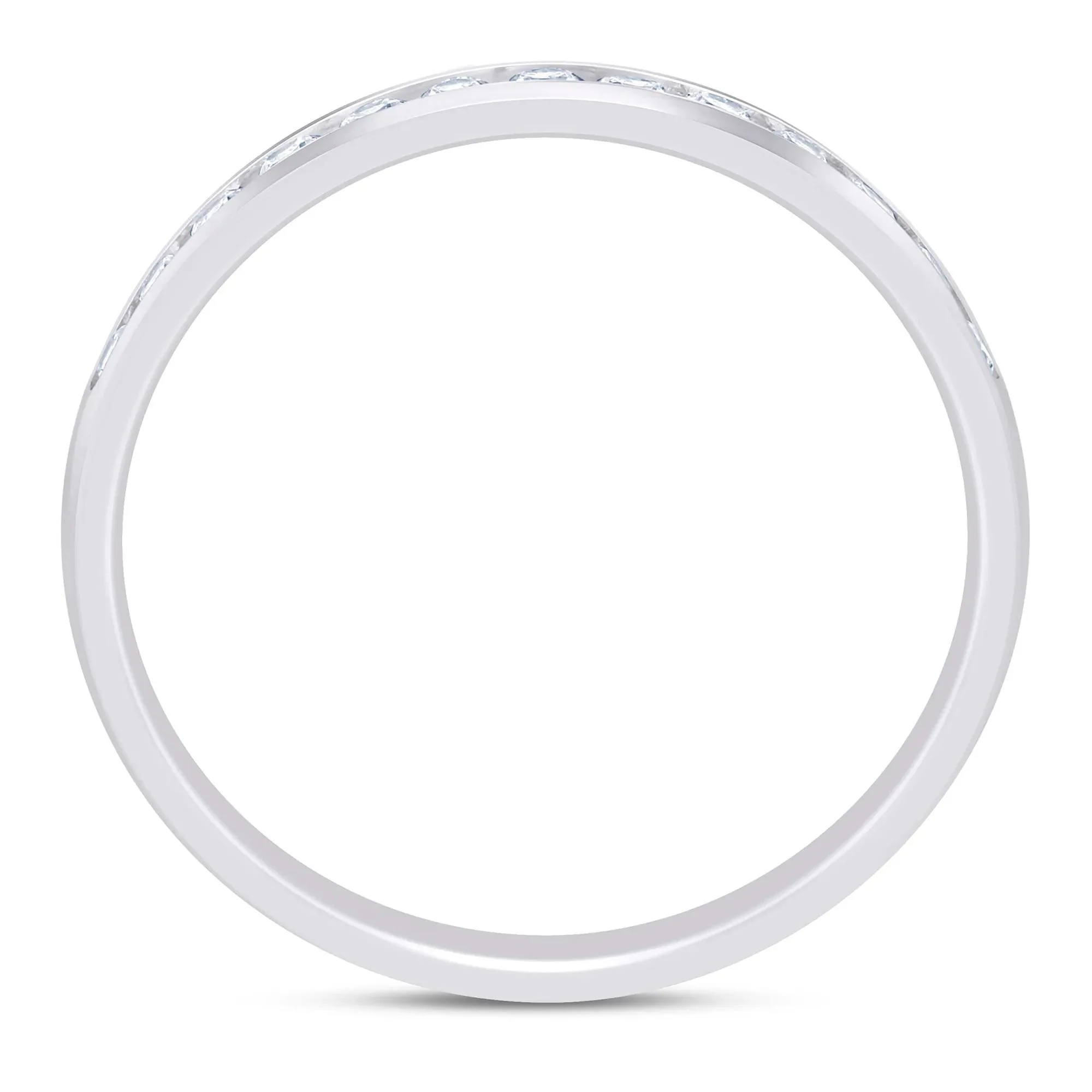 1/4 CT. Tw. Lab Grown Diamond Channel-Set Band Ring Platinum White Size 6 2.5mm - Image 2