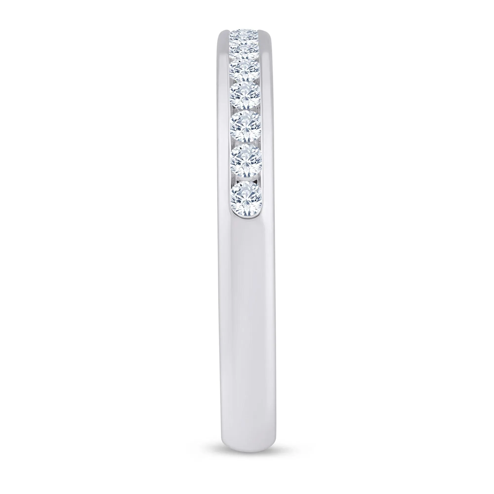 1/4 CT. Tw. Lab Grown Diamond Channel-Set Band Ring Platinum White Size 7.5 2.5mm - Image 3