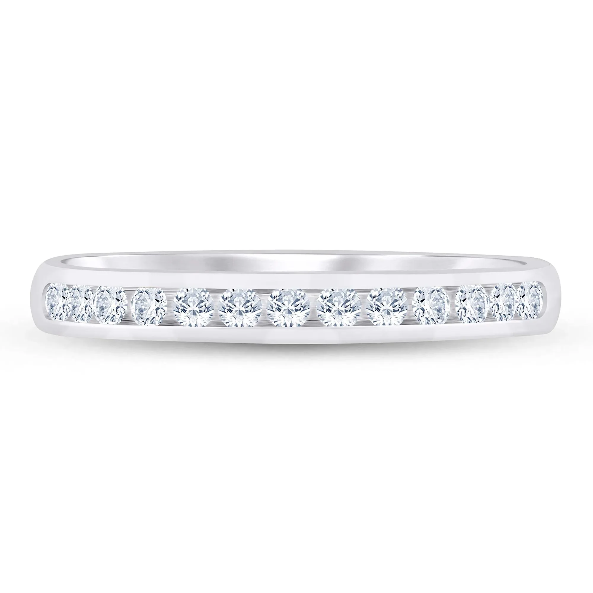 1/4 CT. Tw. Lab Grown Diamond Channel-Set Band Ring Platinum White Size 9 2.5mm