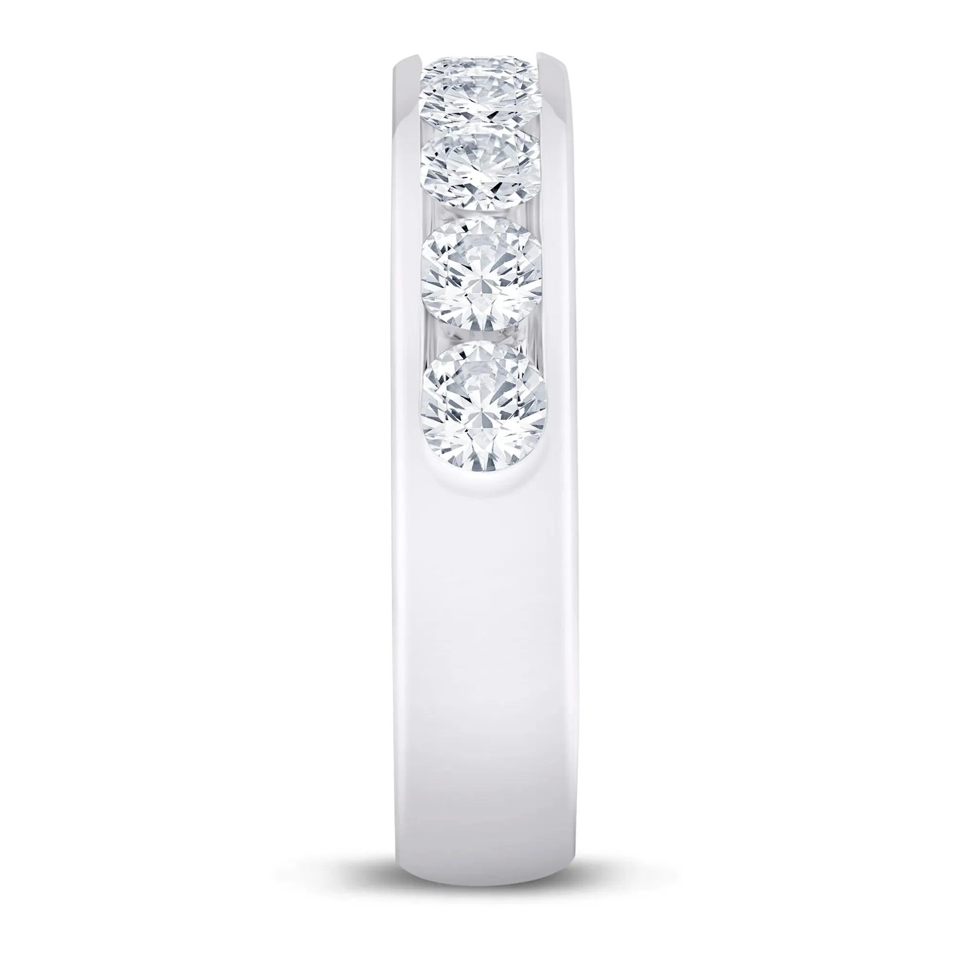 1/2 CT. Tw. Lab Grown Diamond Channel-Set Band Ring Platinum White Size 7 4.5mm - Image 2